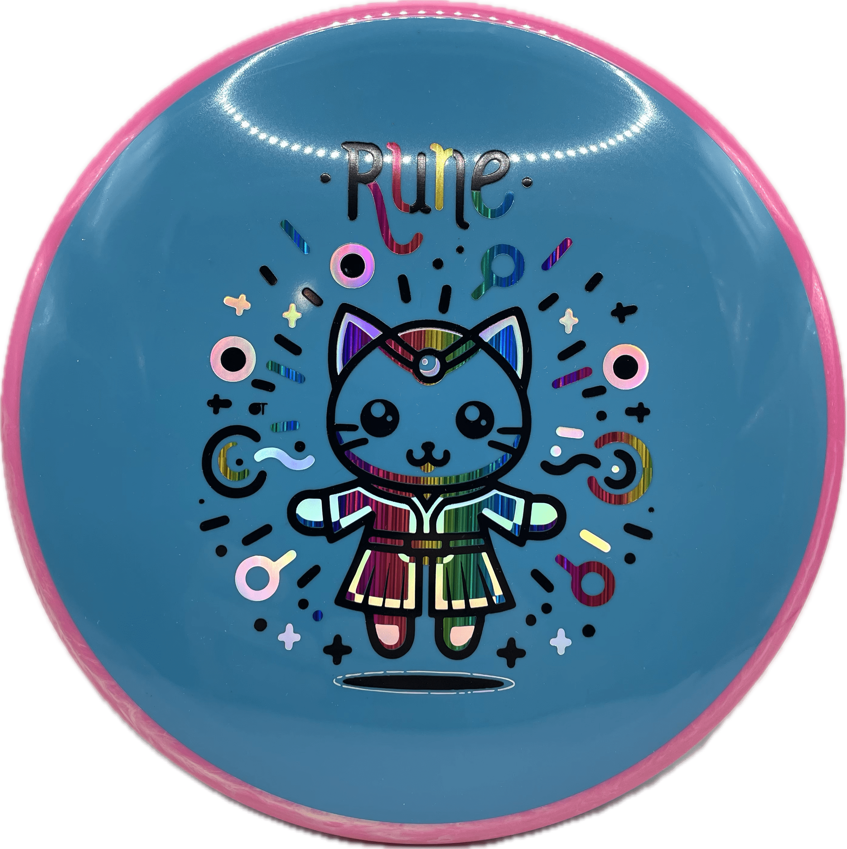 Overthrow Disc Golf Disc Neutron - 176-179 - Bright Blue Custom OT Axiom Neutron Hex "Rune" Stamp