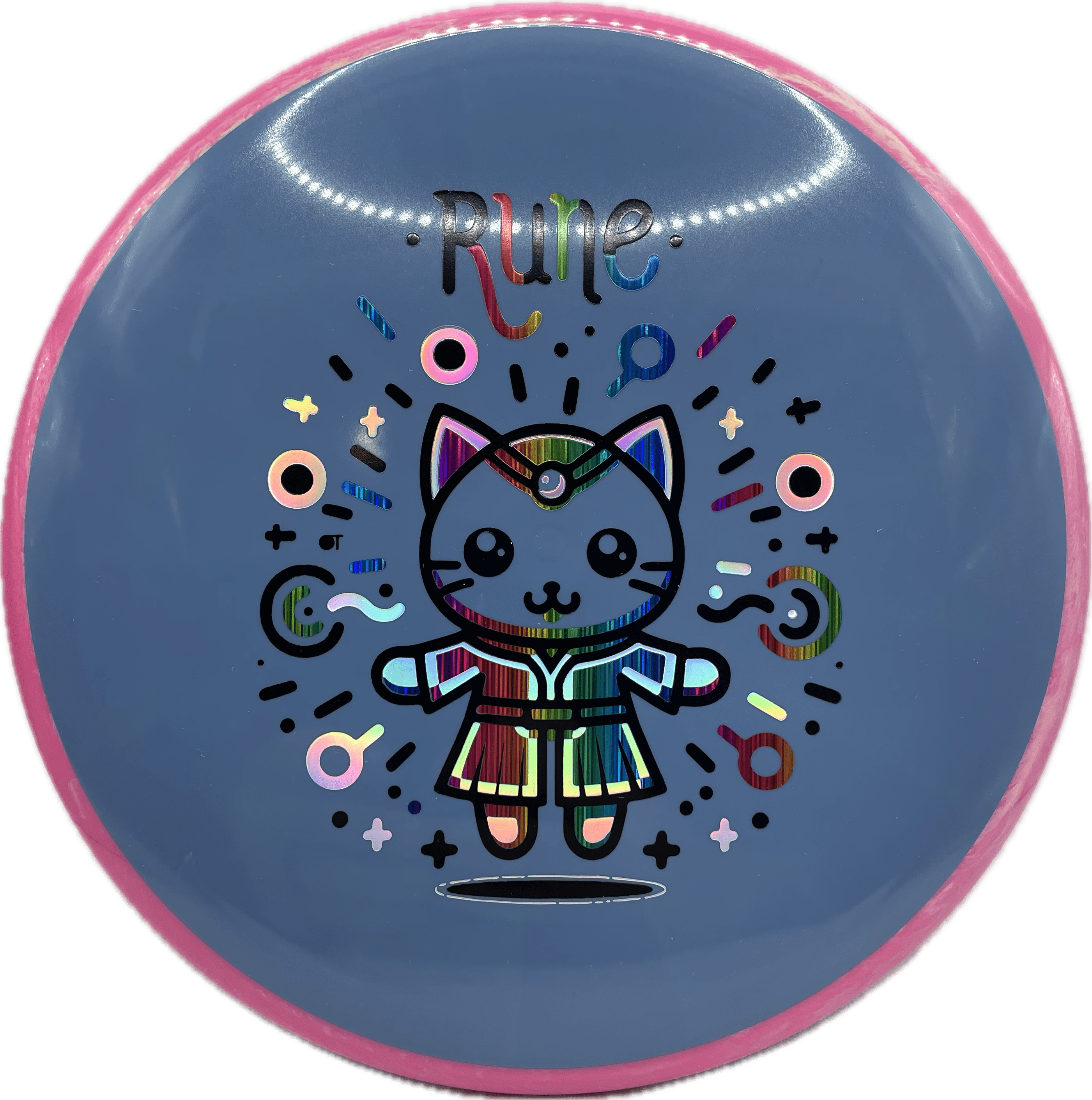 Overthrow Disc Golf Disc Neutron - 176-179 - Dark Blue Custom OT Axiom Neutron Hex "Rune" Stamp