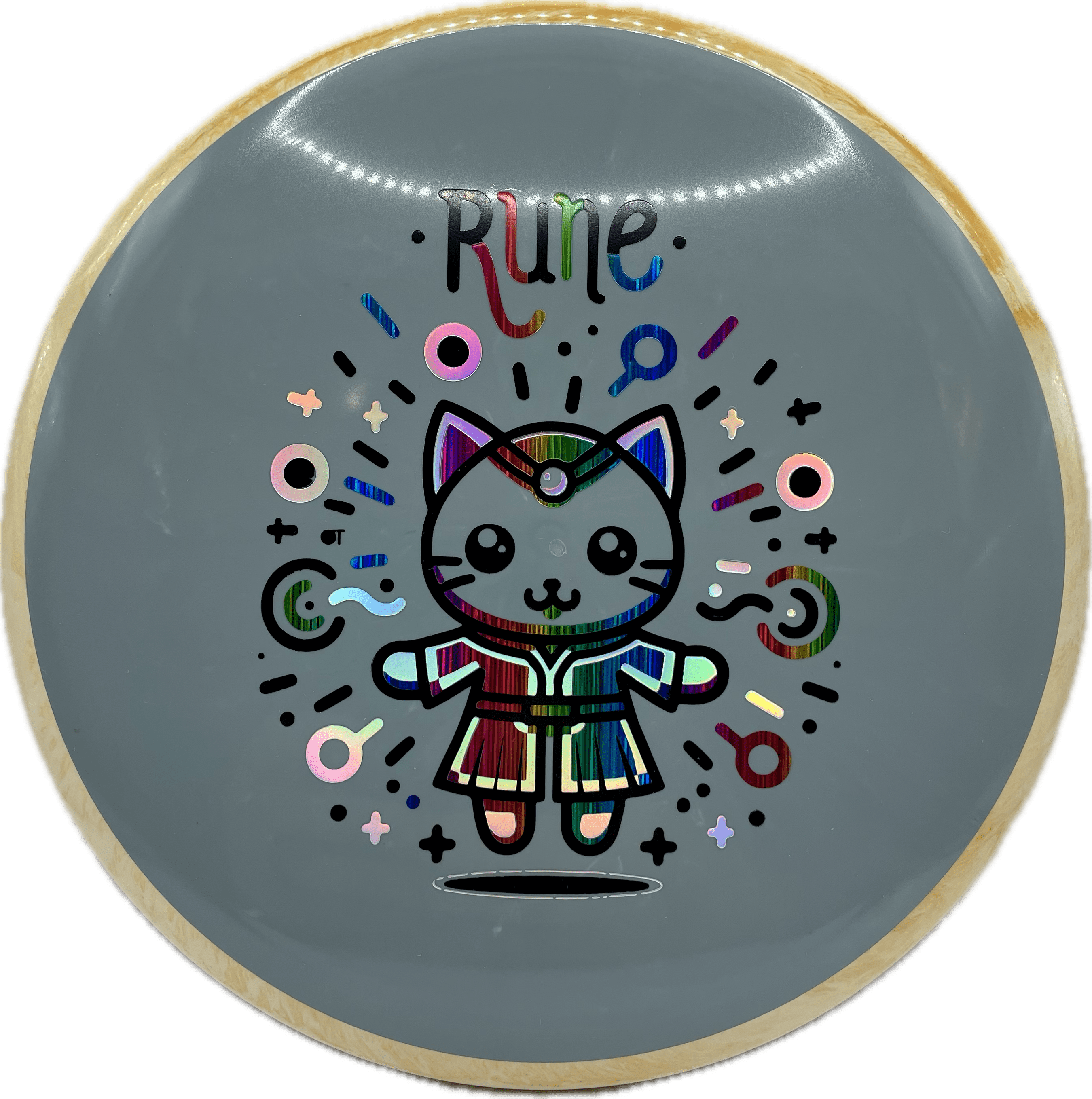 Overthrow Disc Golf Disc Neutron - 176-179 - Grey Custom OT Axiom Neutron Hex "Rune" Stamp