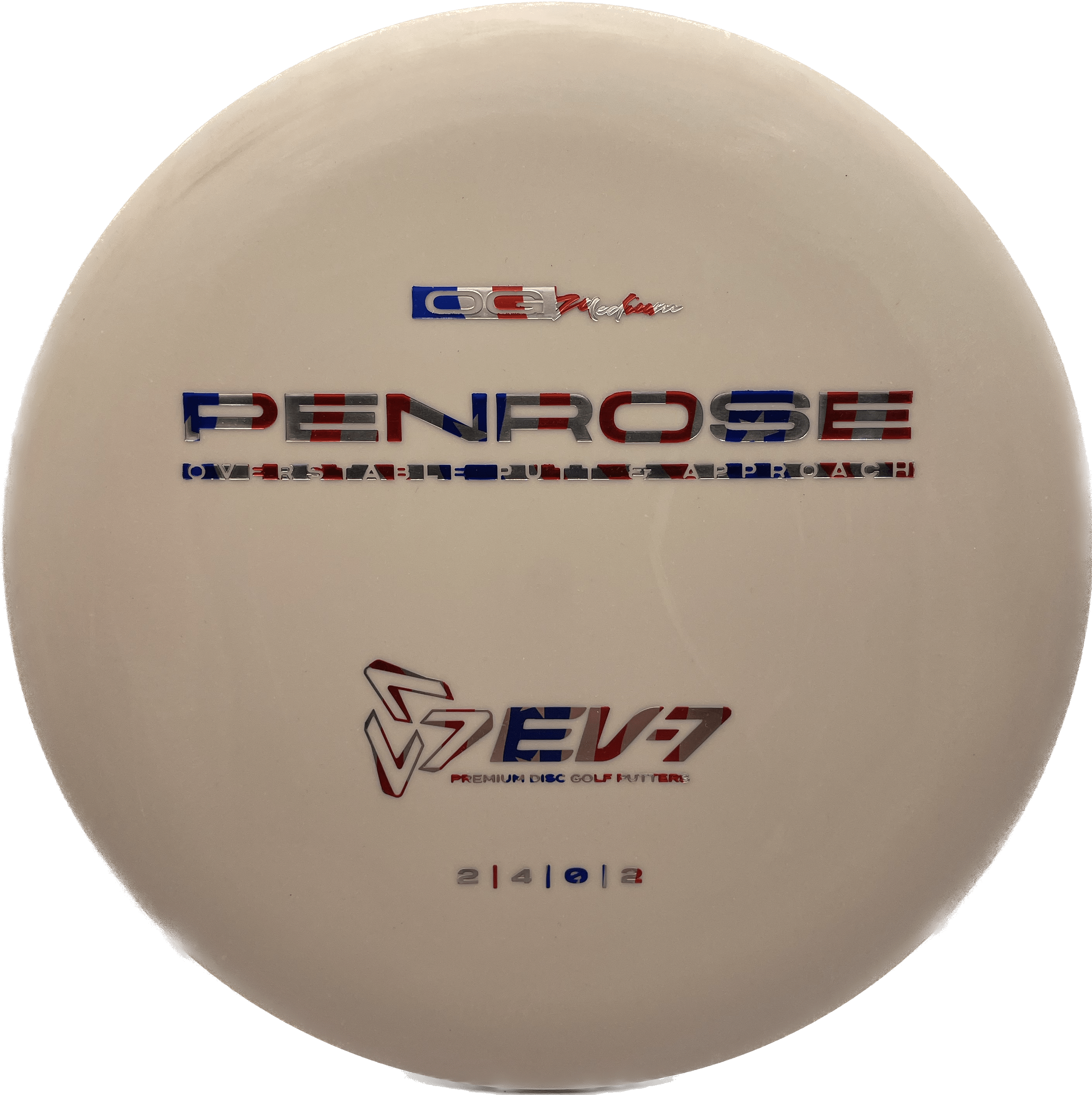 Overthrow Disc Golf Disc OG Medium - 171-173 - Light Grey - American Flag EV-7 Penrose