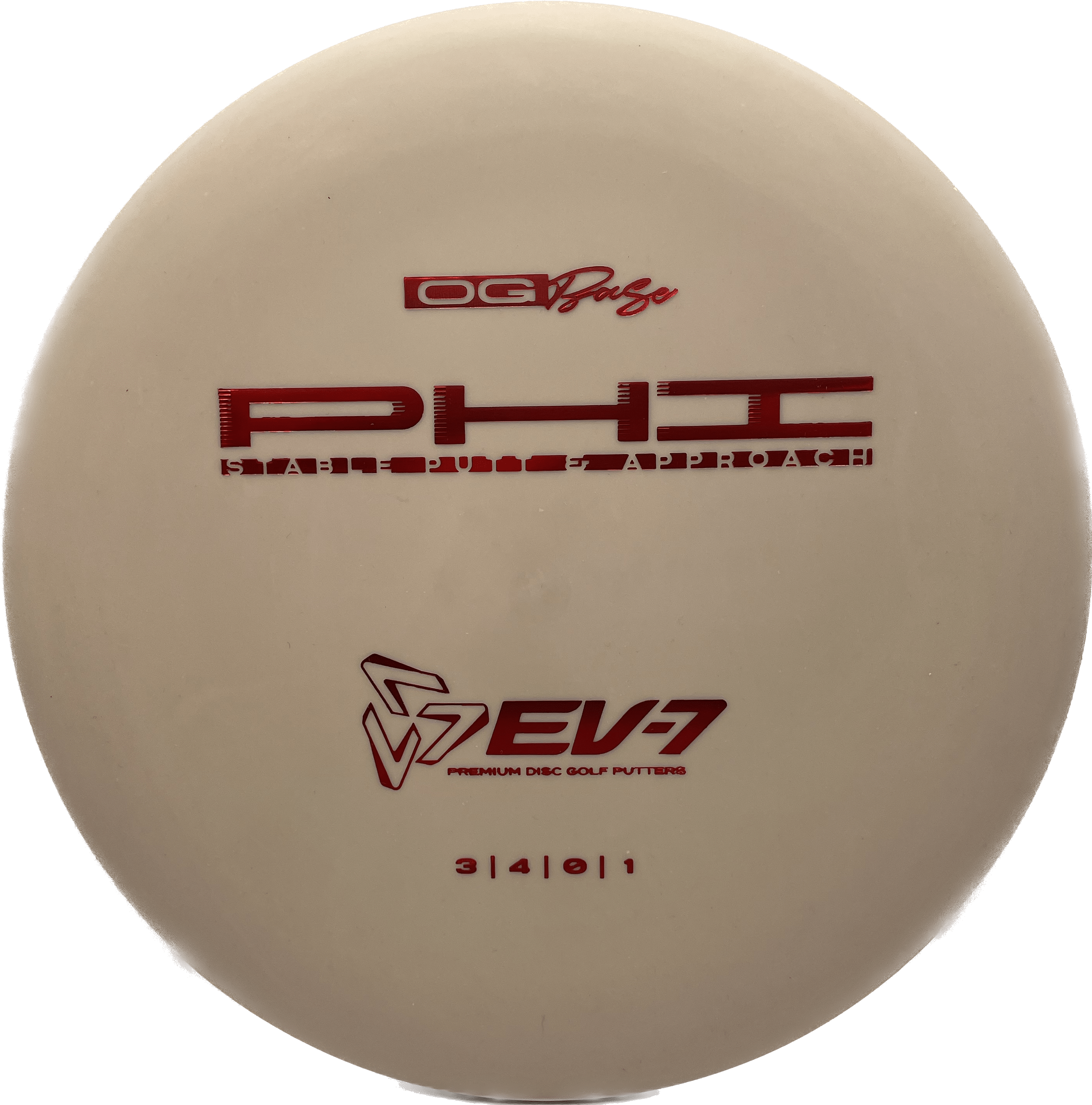 Overthrow Disc Golf Disc OG Base - 173 - Light Grey - Red Metallic EV-7 Phi