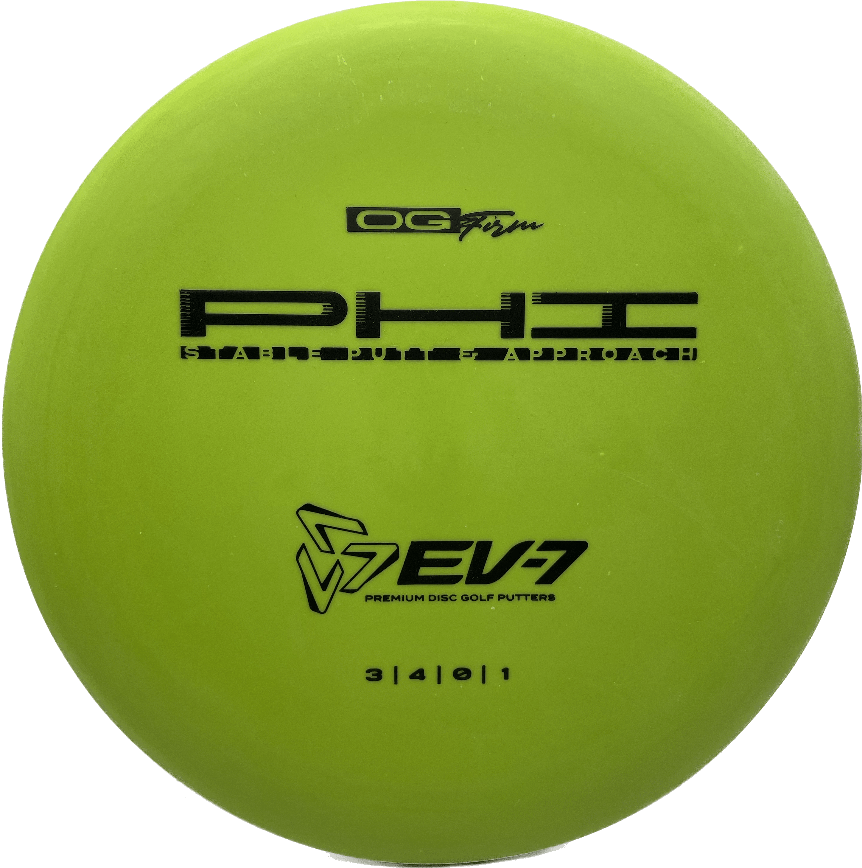 Overthrow Disc Golf Disc OG Firm - 173 - Lemon-Lime Green - Black Matte EV-7 Phi