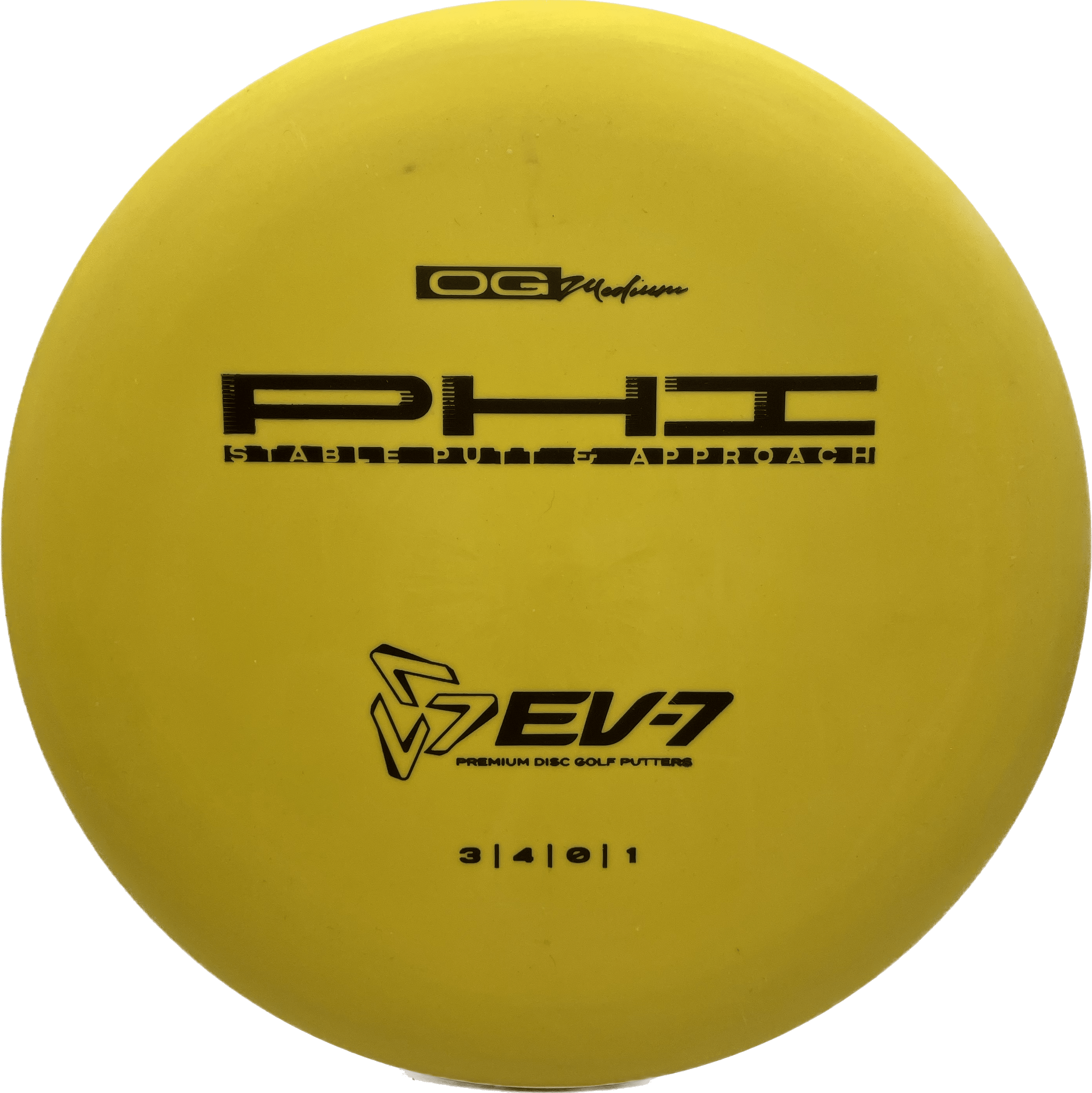 Overthrow Disc Golf Disc OG Medium - 173 - Yellow - Black Matte EV-7 Phi