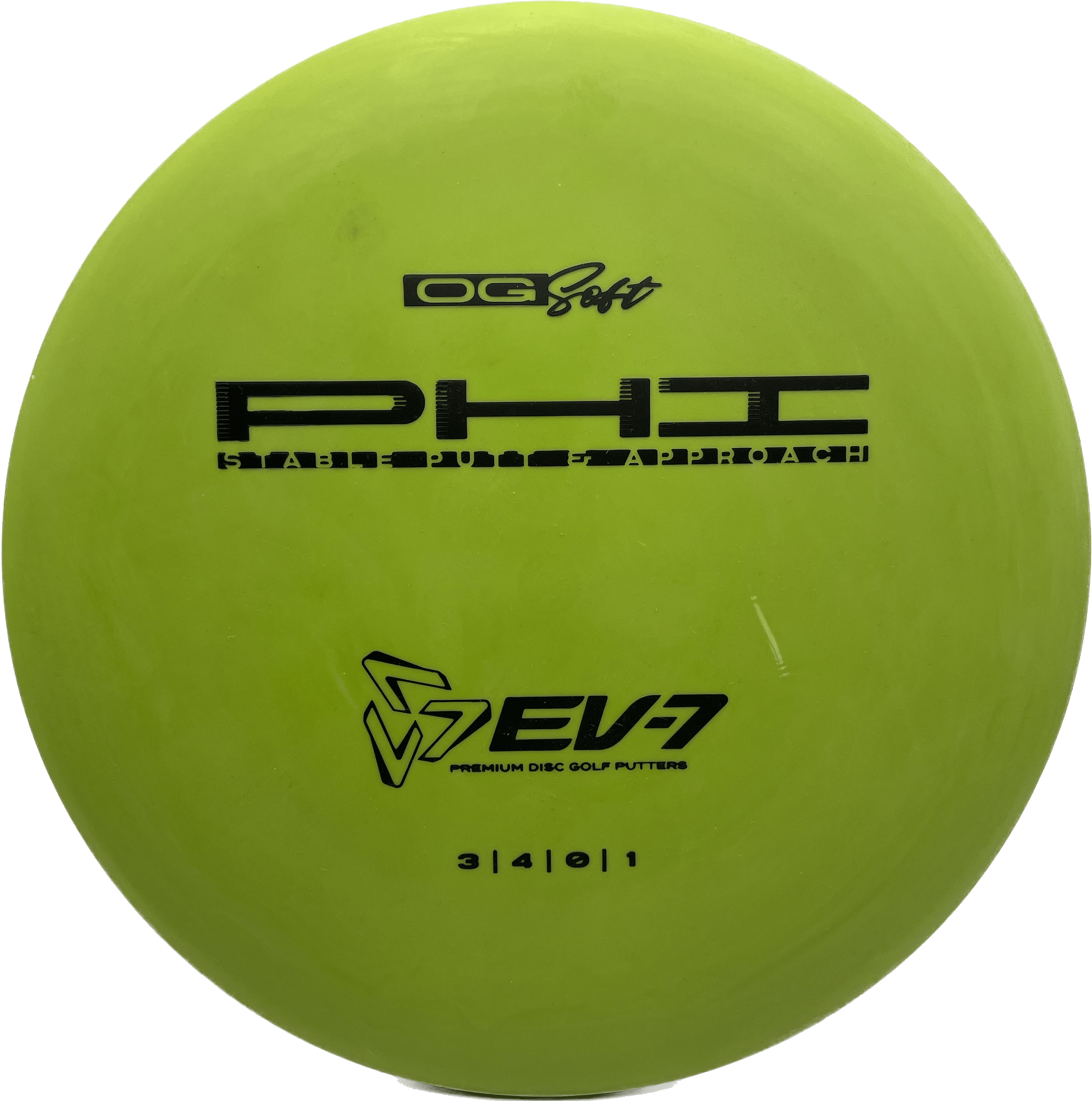 Overthrow Disc Golf Disc OG Soft - 173 - Lemon-Lime Green - Black Matte EV-7 Phi