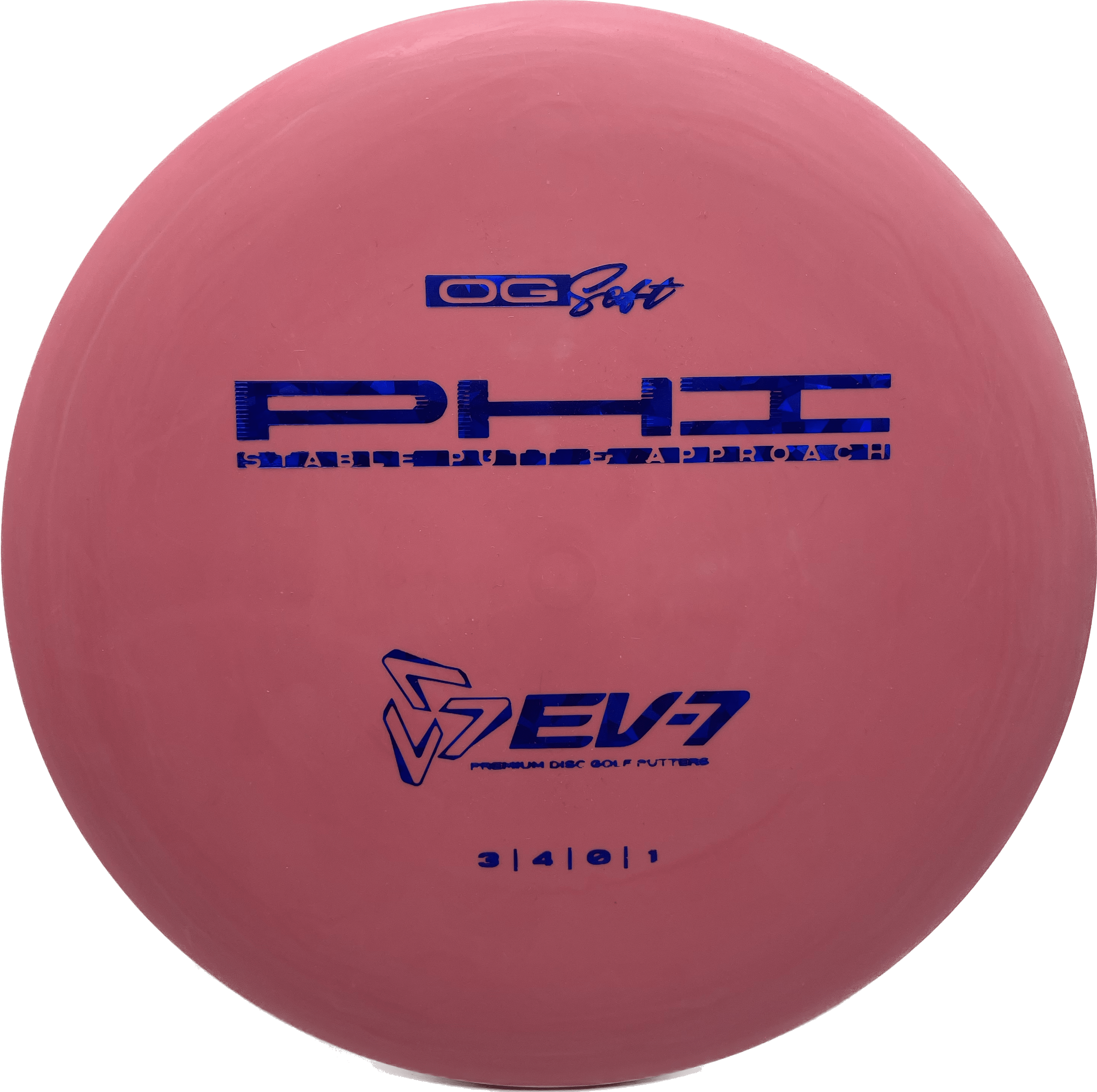 Overthrow Disc Golf Disc OG Soft - 173 - Pinkish Red - Blue Shatter EV-7 Phi