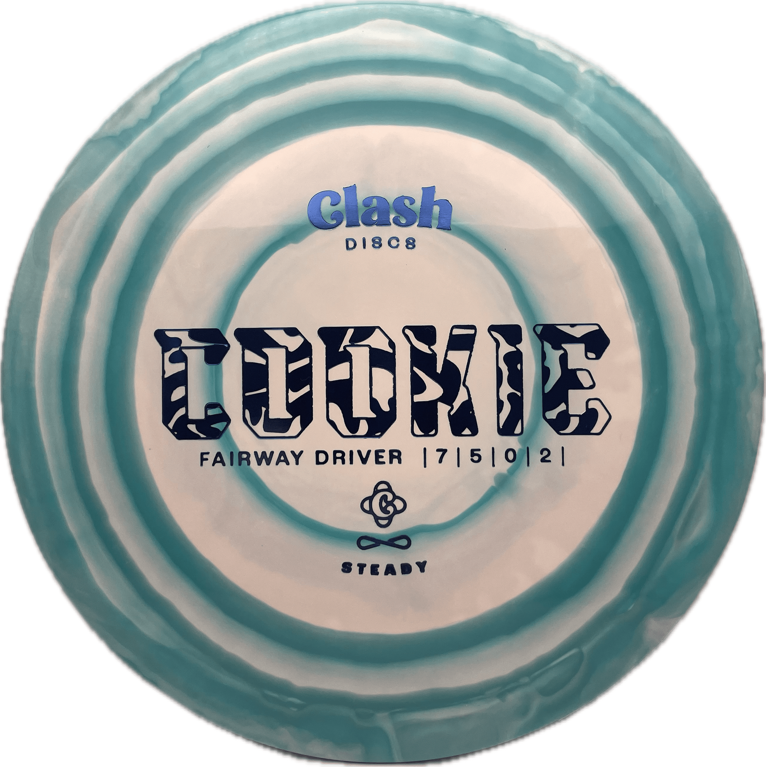 Clash Disc Clash Cookie, Ring Steady, 170-172, Mint Green/White Rings, Blue Metallic
