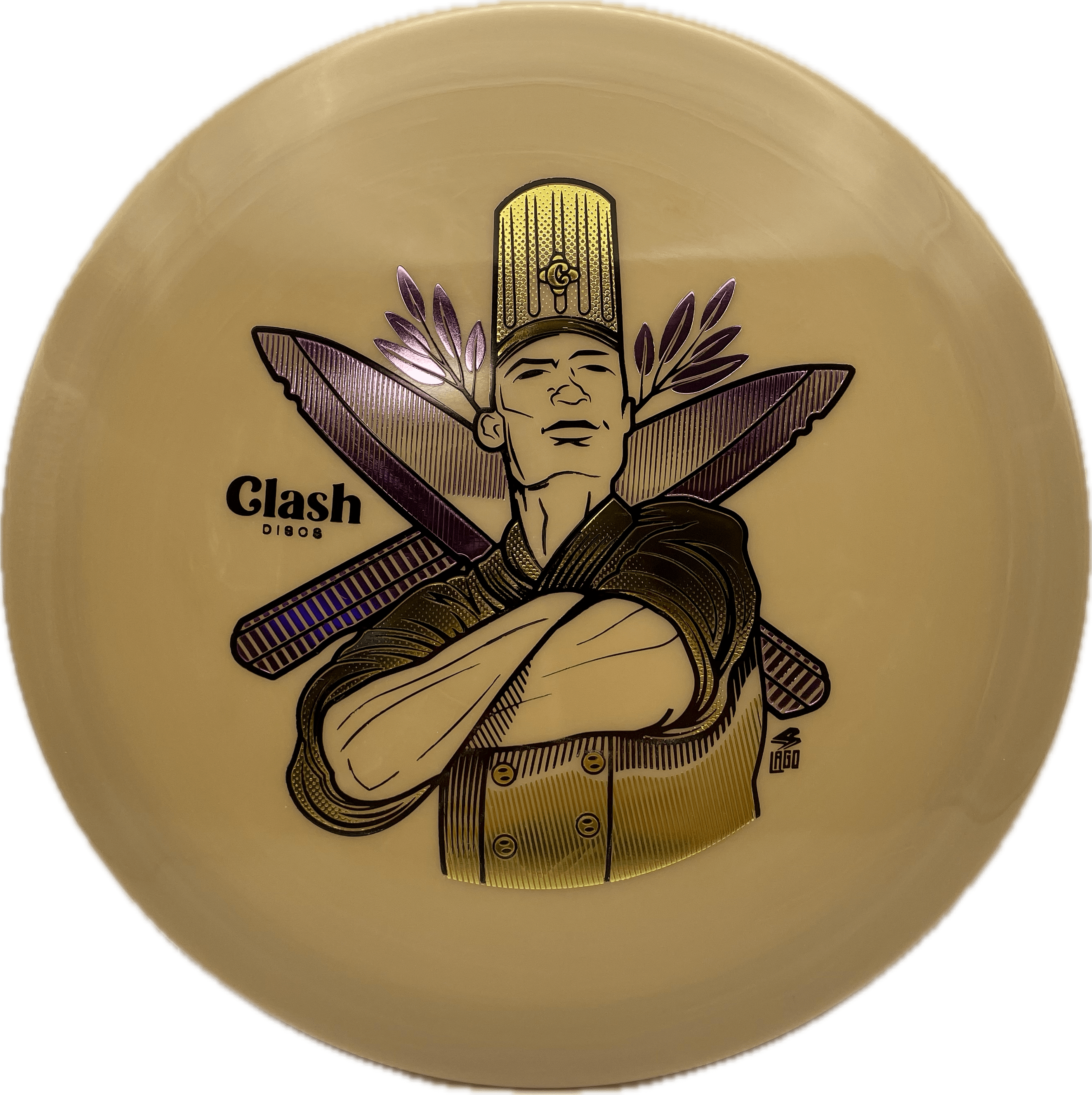 Clash Disc Clash Cookie, Steady, 175-176, Tan, Gold Metallic/Purple Metallic