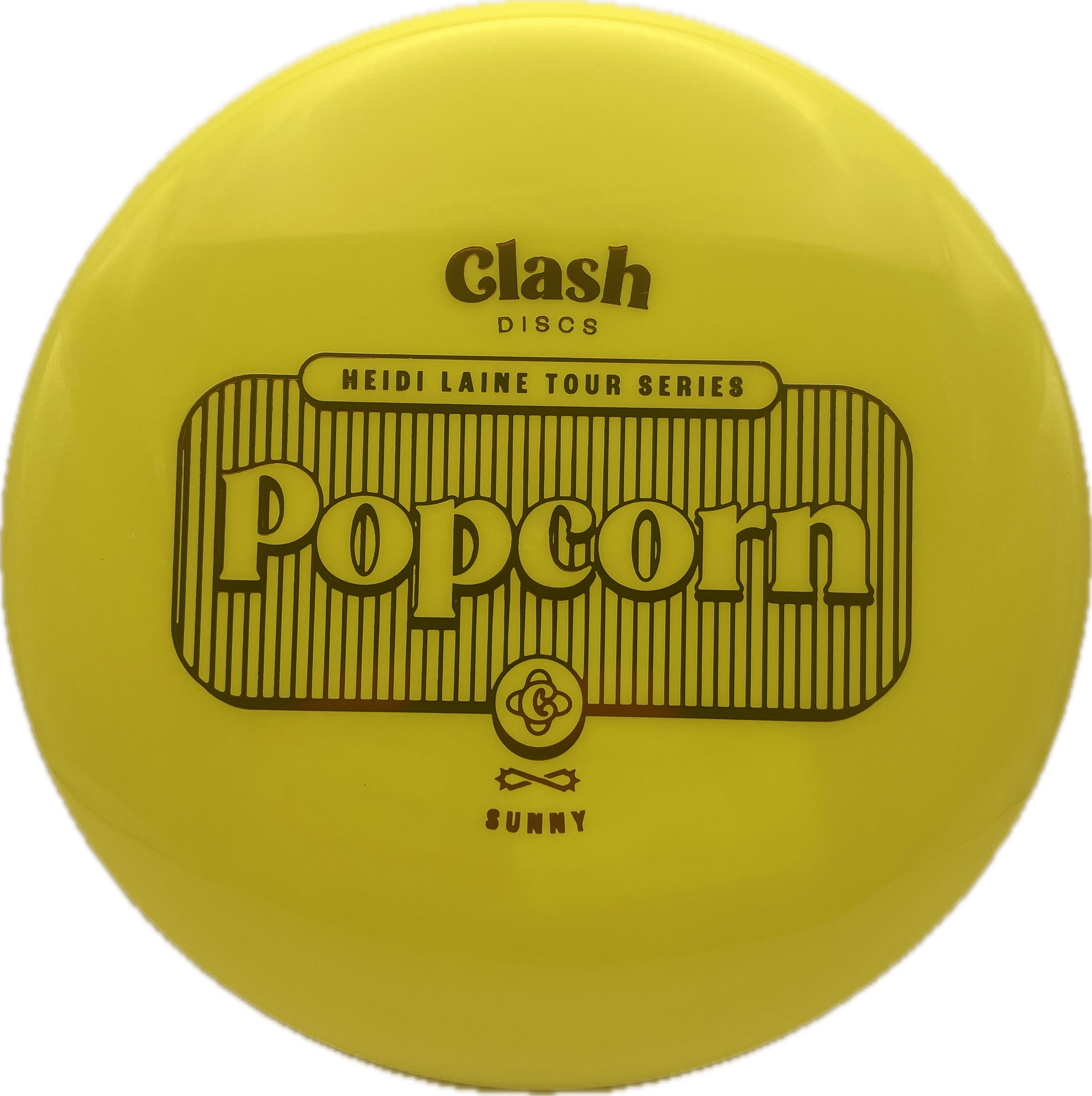 Clash Disc Clash Popcorn, Sunny, 177, Dayglow Yellow, Red Metallic