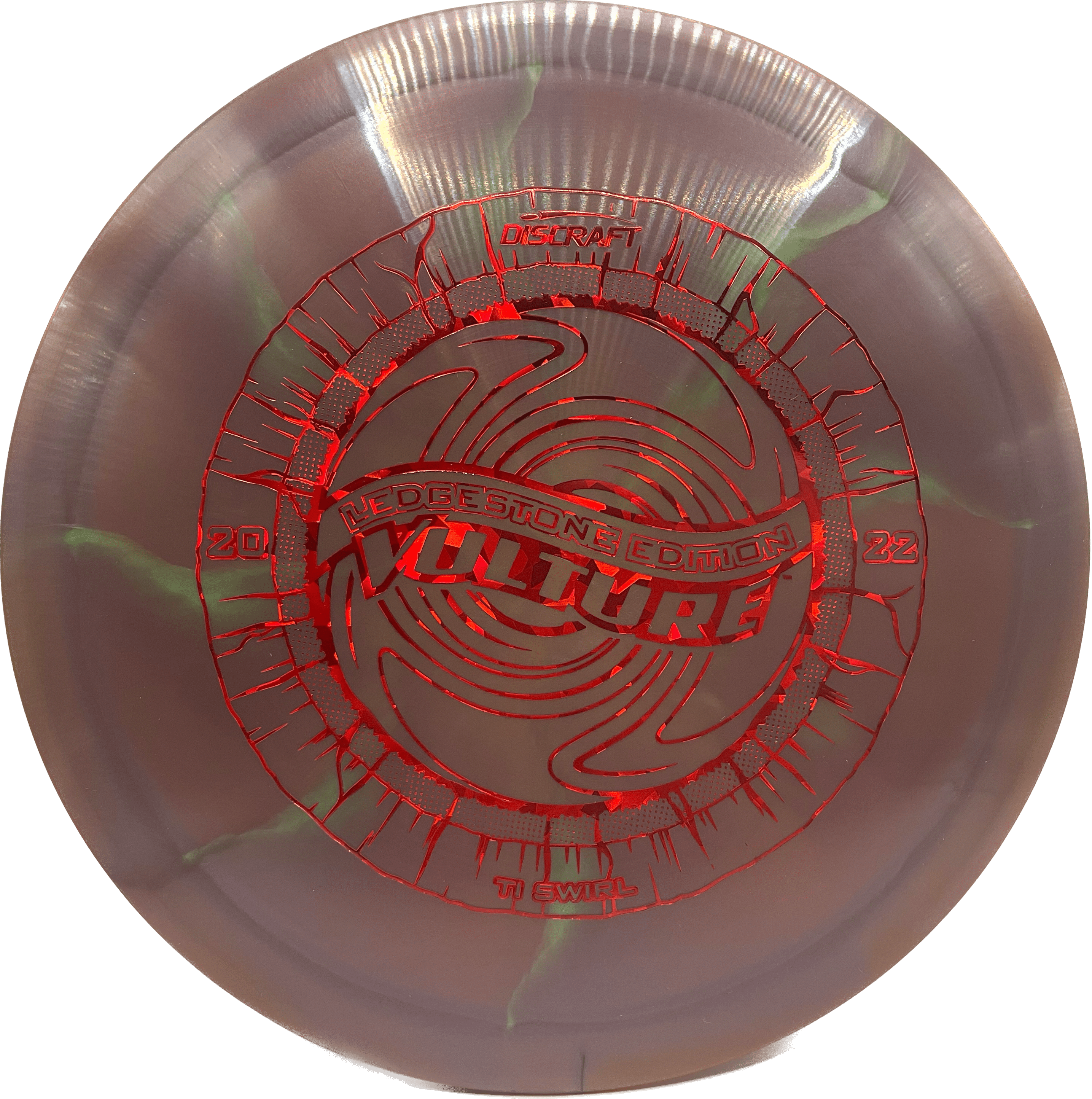 Discraft Disc Discraft Vulture, Ti Swirl, 175-176, Maroon Swirl, Red Shatter