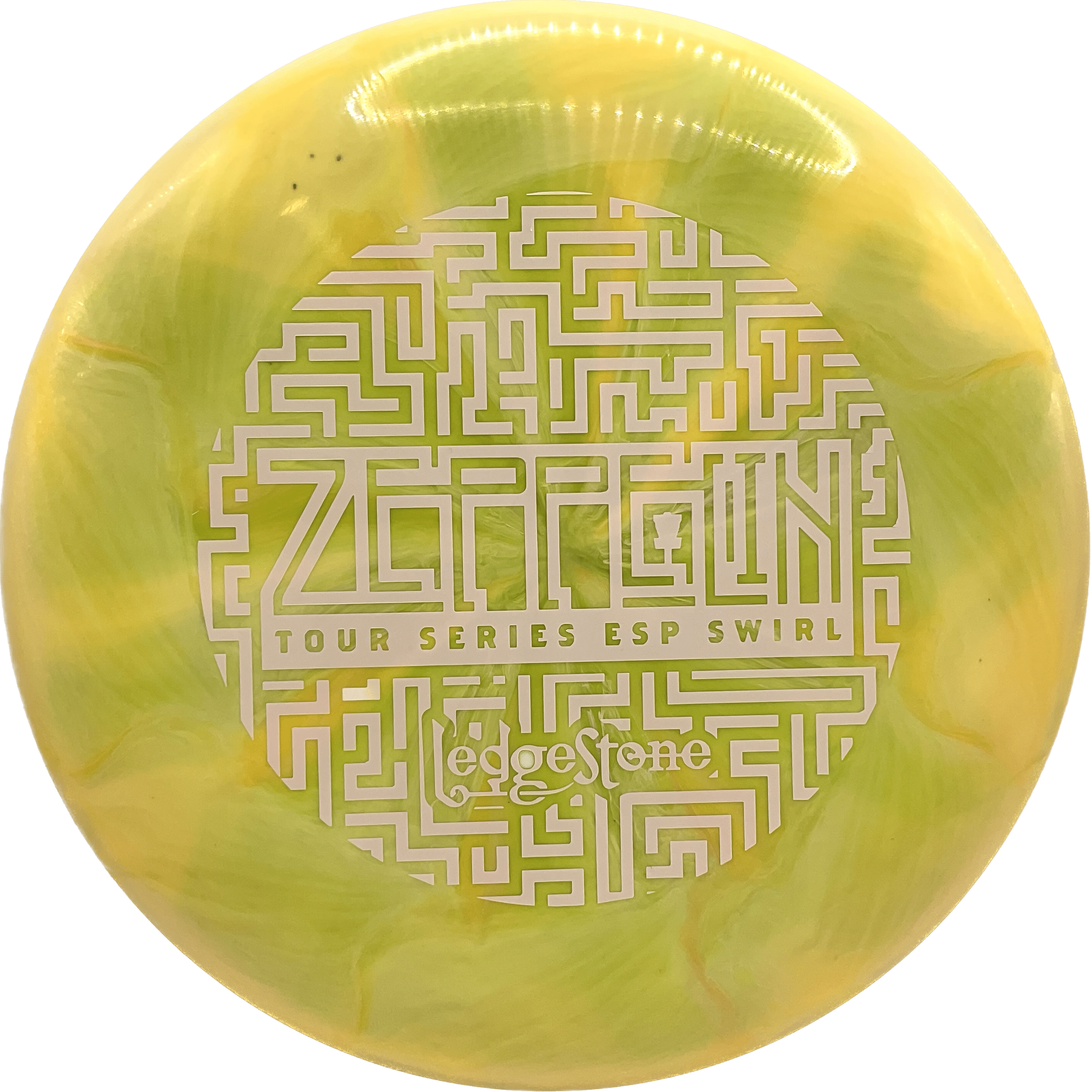 Discraft Disc Discraft Zeppelin, ESP Swirl, 177+, Lemon-Lime Burst, White Matte
