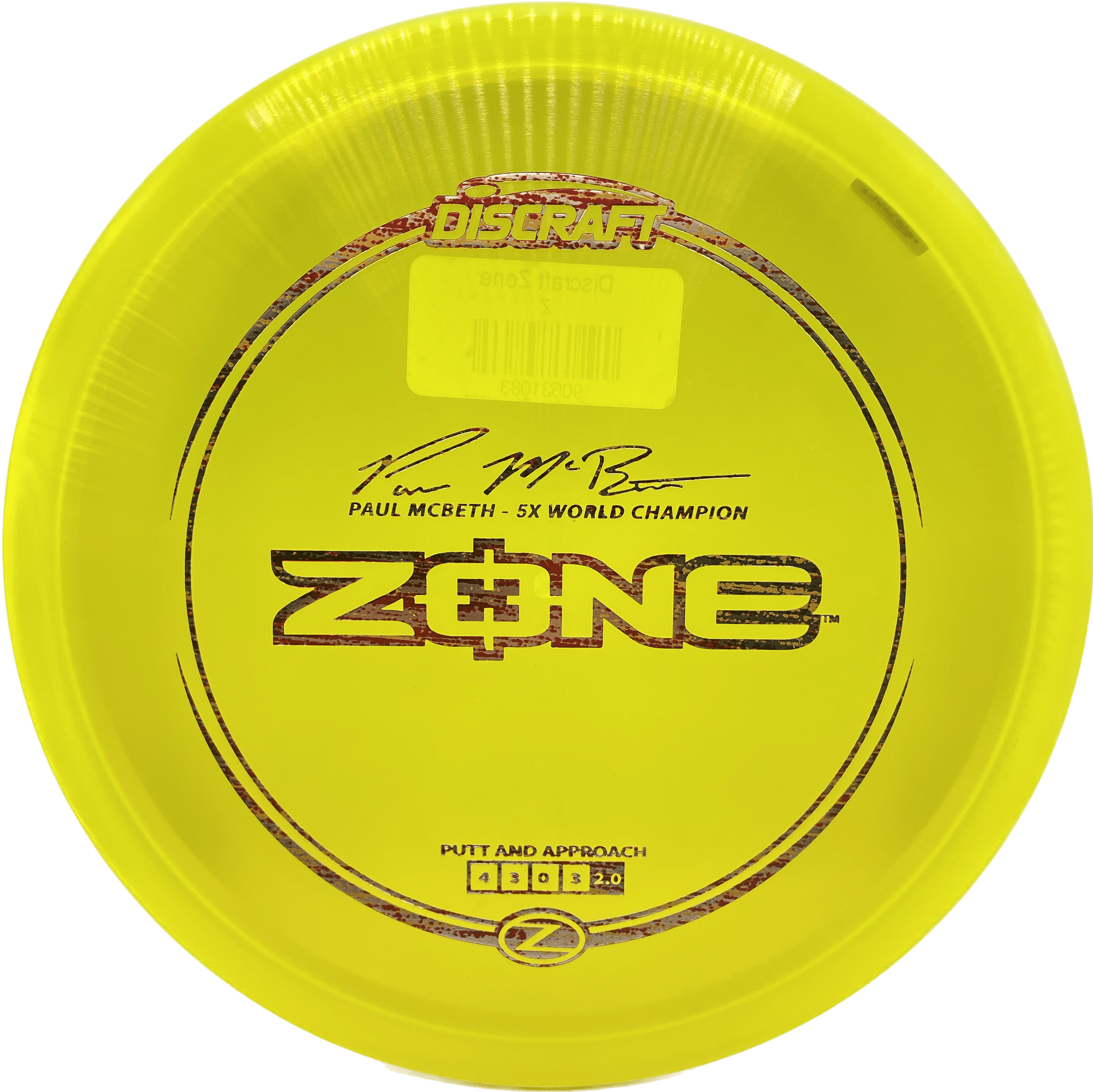 Discraft Disc Discraft Zone, Z, 173-174, Lemon Drop Yellow, Oil Slick