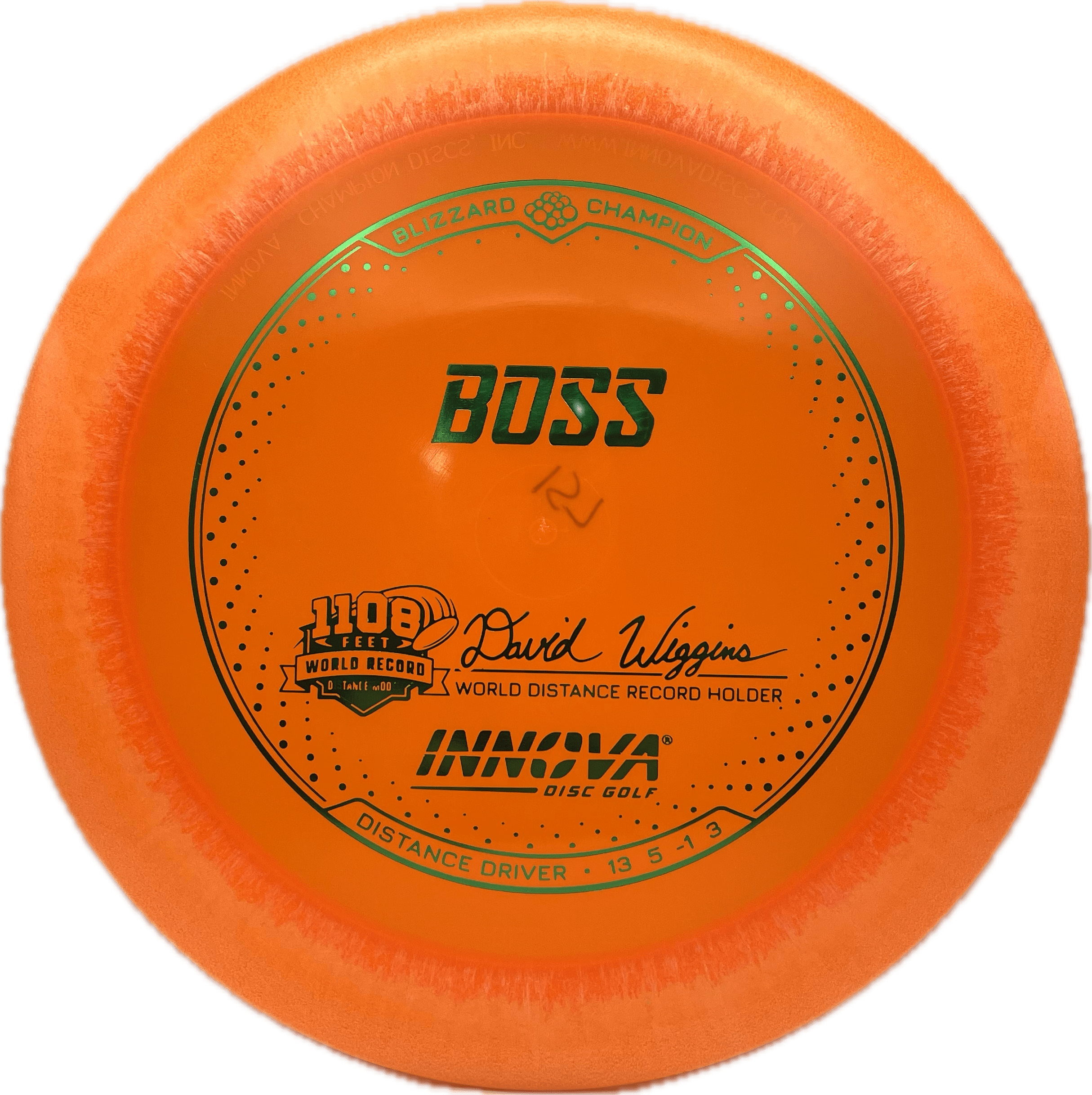 Innova Disc Innova Boss, Blizzard Champion, 155-159, Orange, Green Metallic