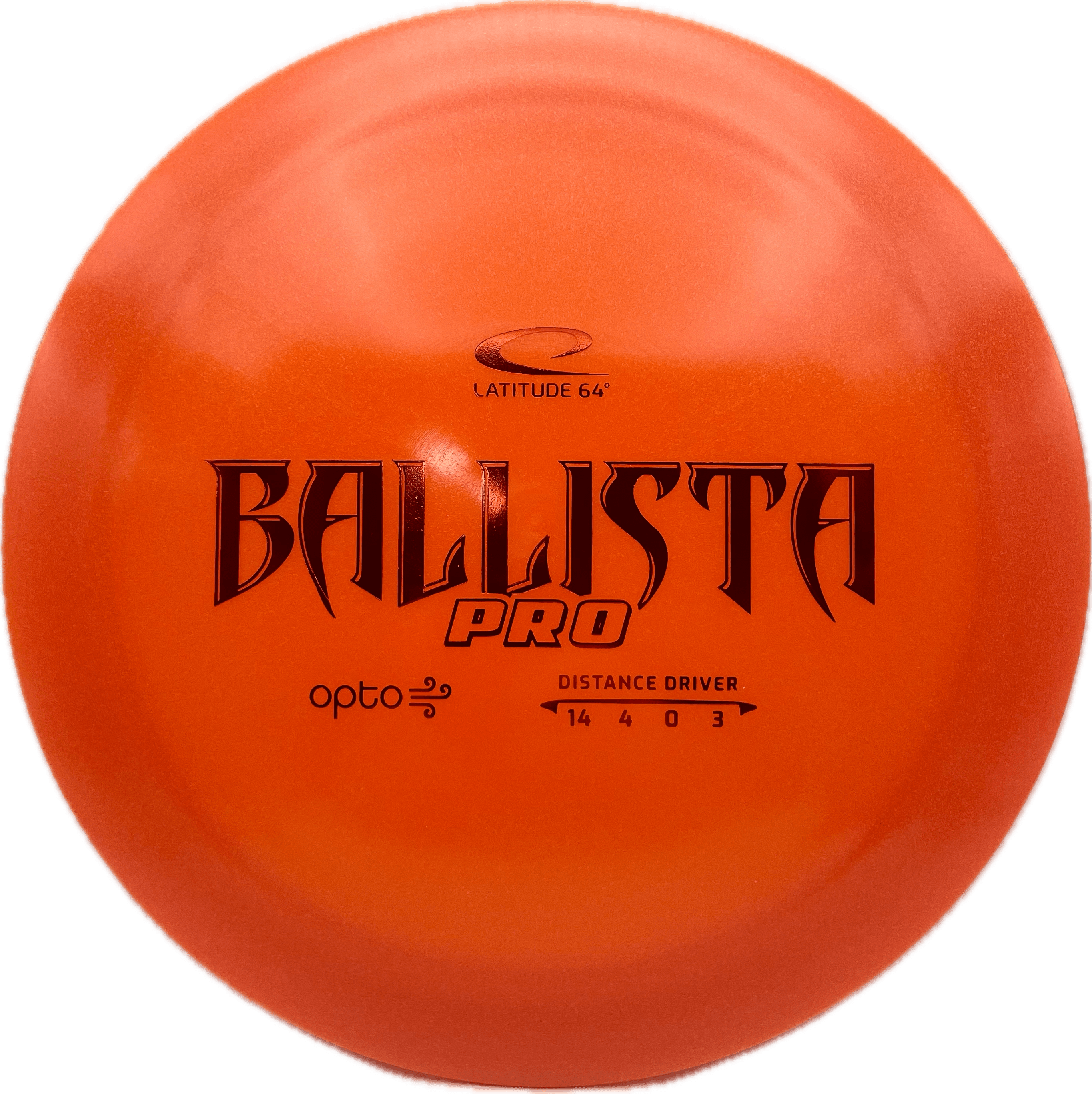 Overthrow Disc Golf Disc L64 Ballista Pro, Opto Air, 158, Orange, Red Metallic