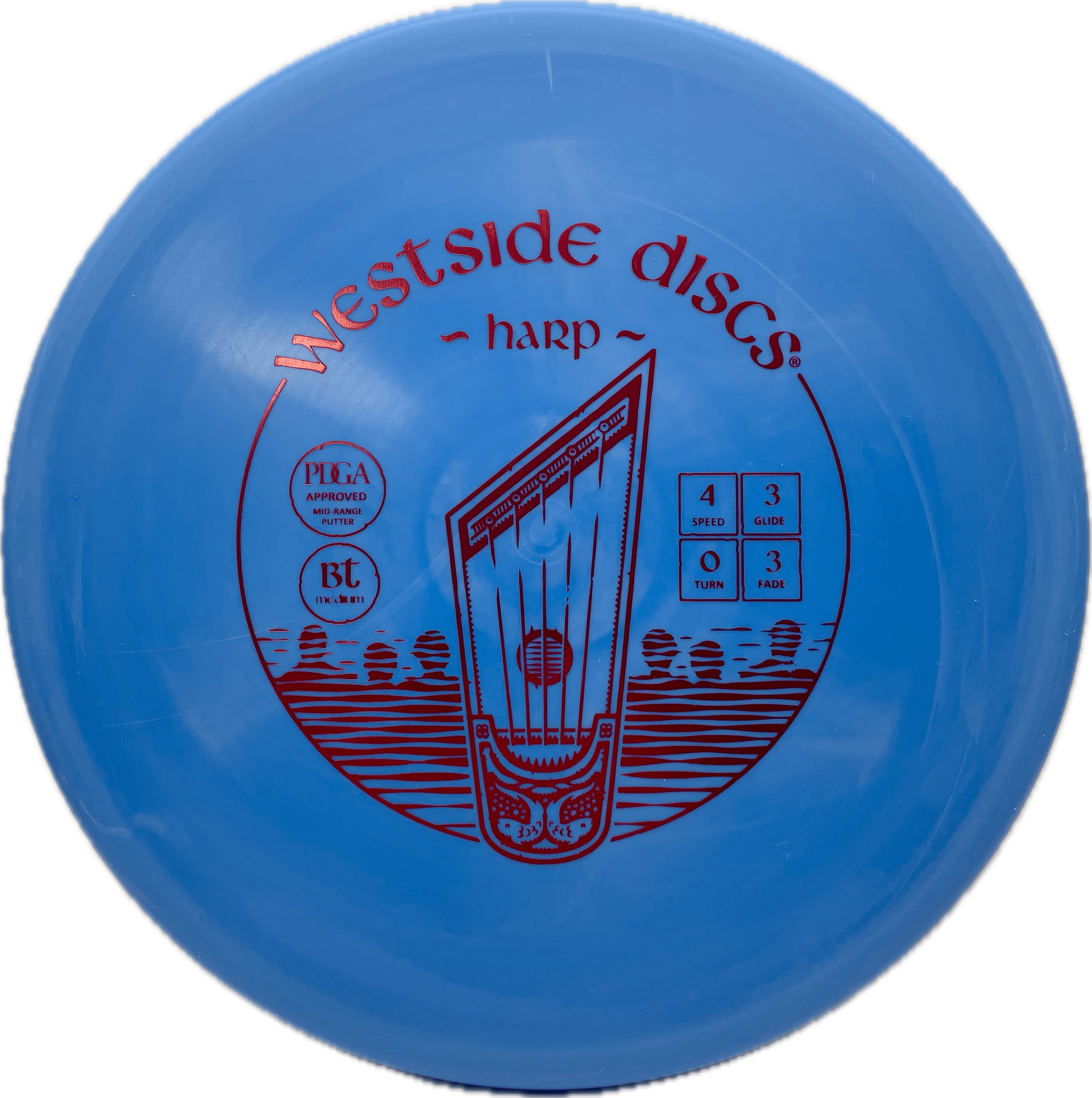 Latitude 64 Disc Westside Harp, BT Medium, 173, Blue, Red Metallic