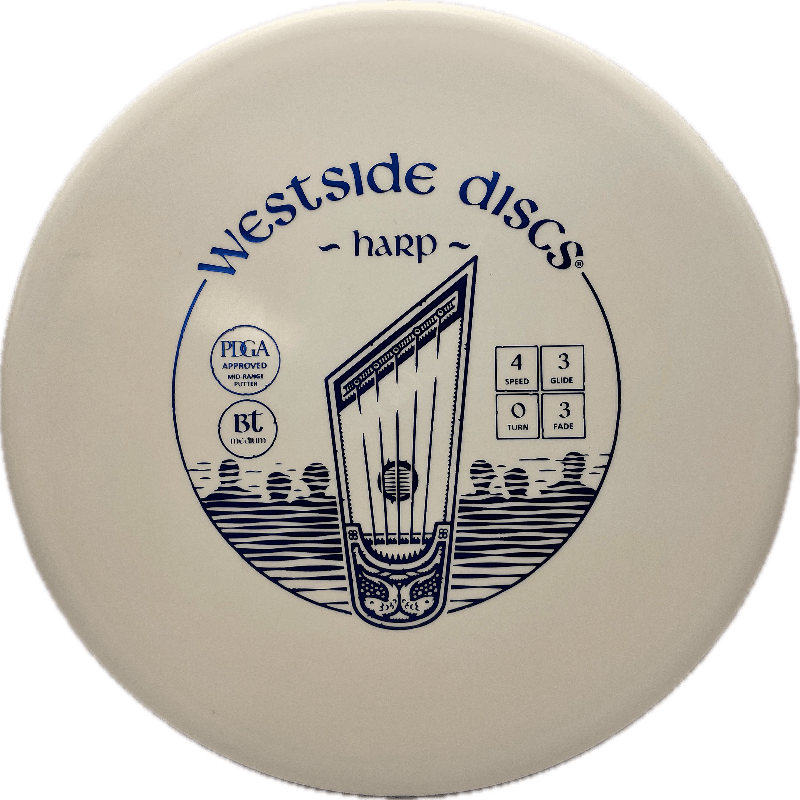 Latitude 64 Disc Westside Harp, BT Medium, 176, White, Blue Metallic