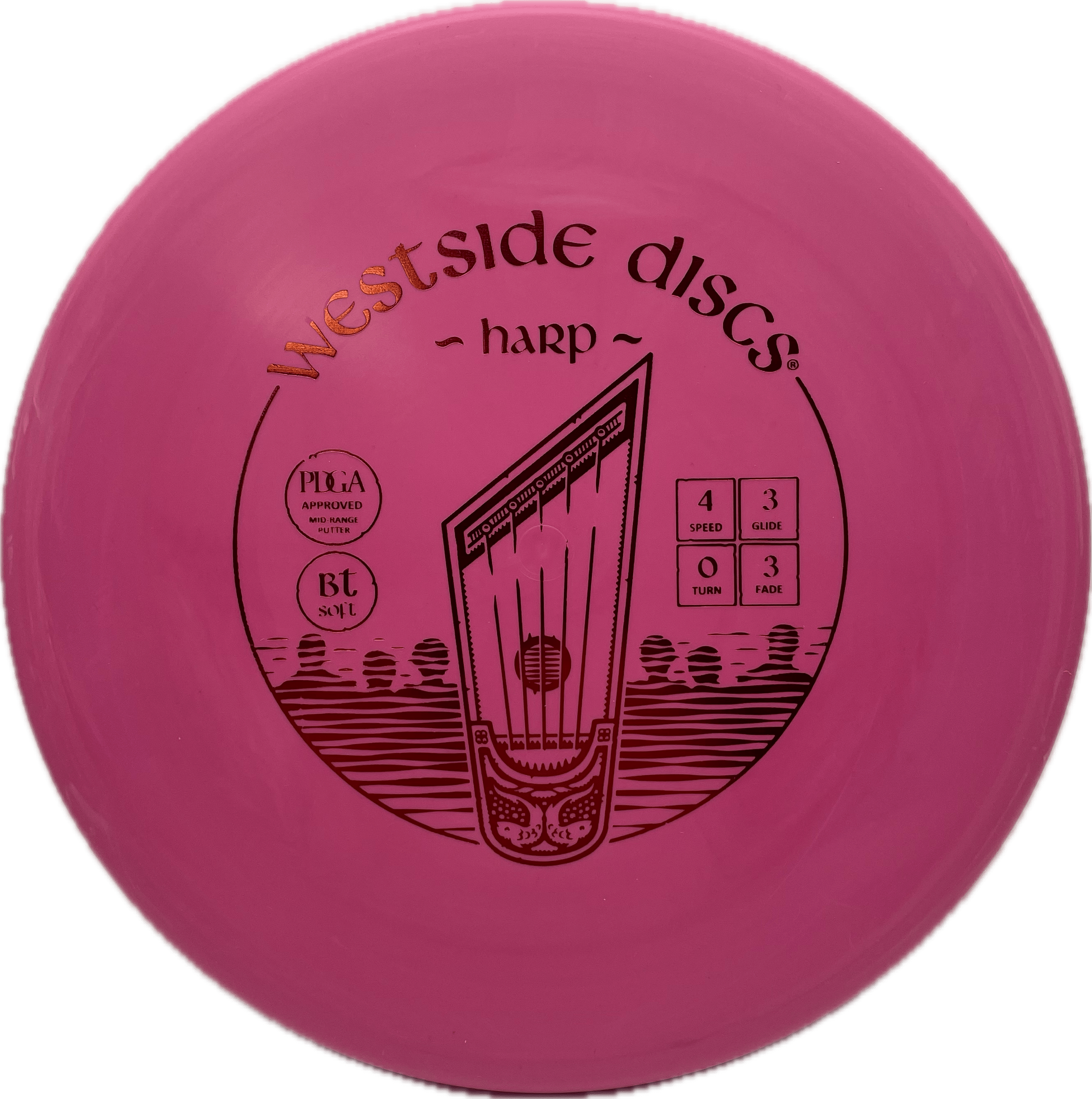 Latitude 64 Disc Westside Harp, BT Soft, 175, Pink, Red Metallic