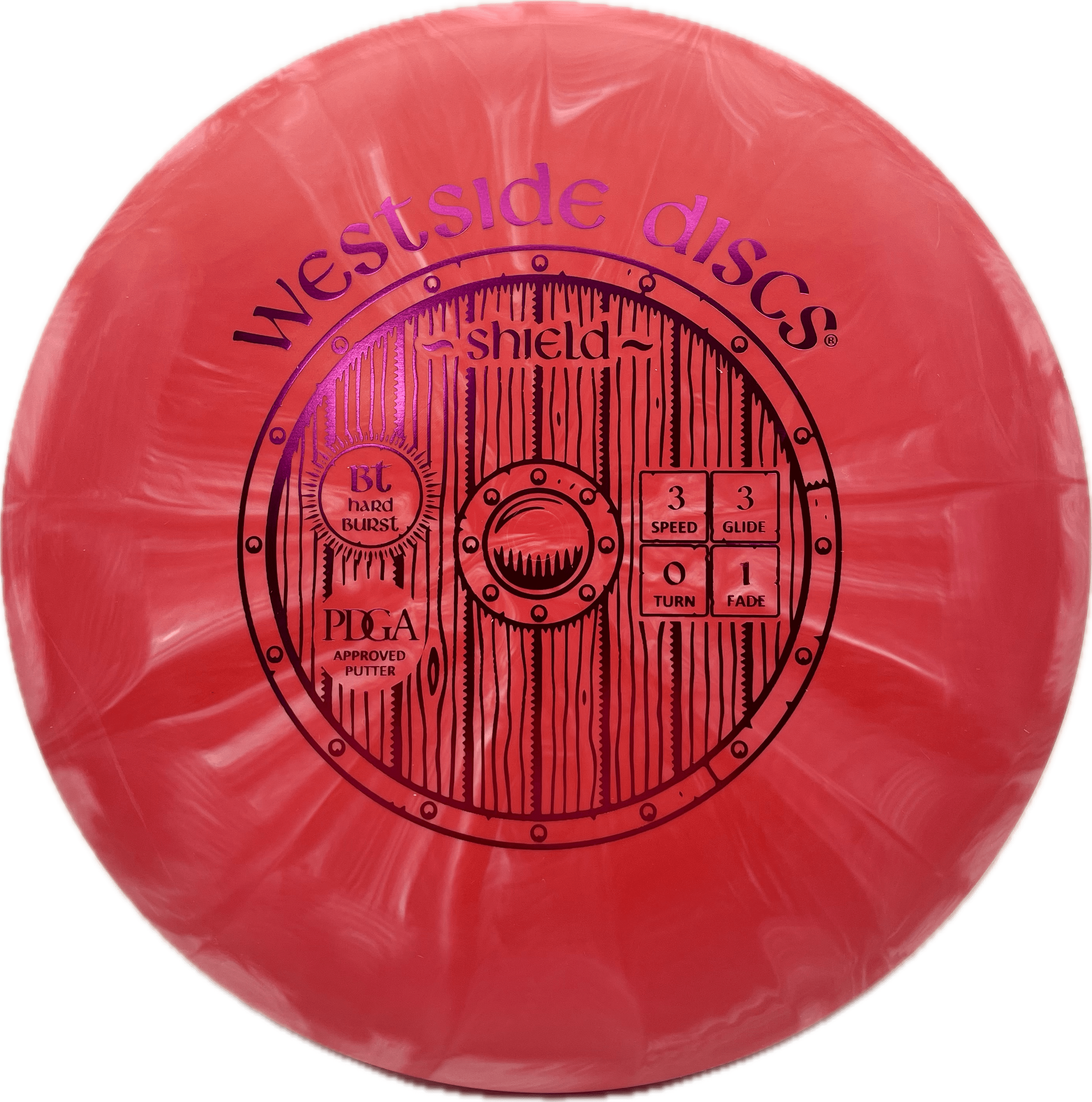 Latitude 64 Disc Westside Shield, BT Hard Burst, 175, Red, Purple Metallic