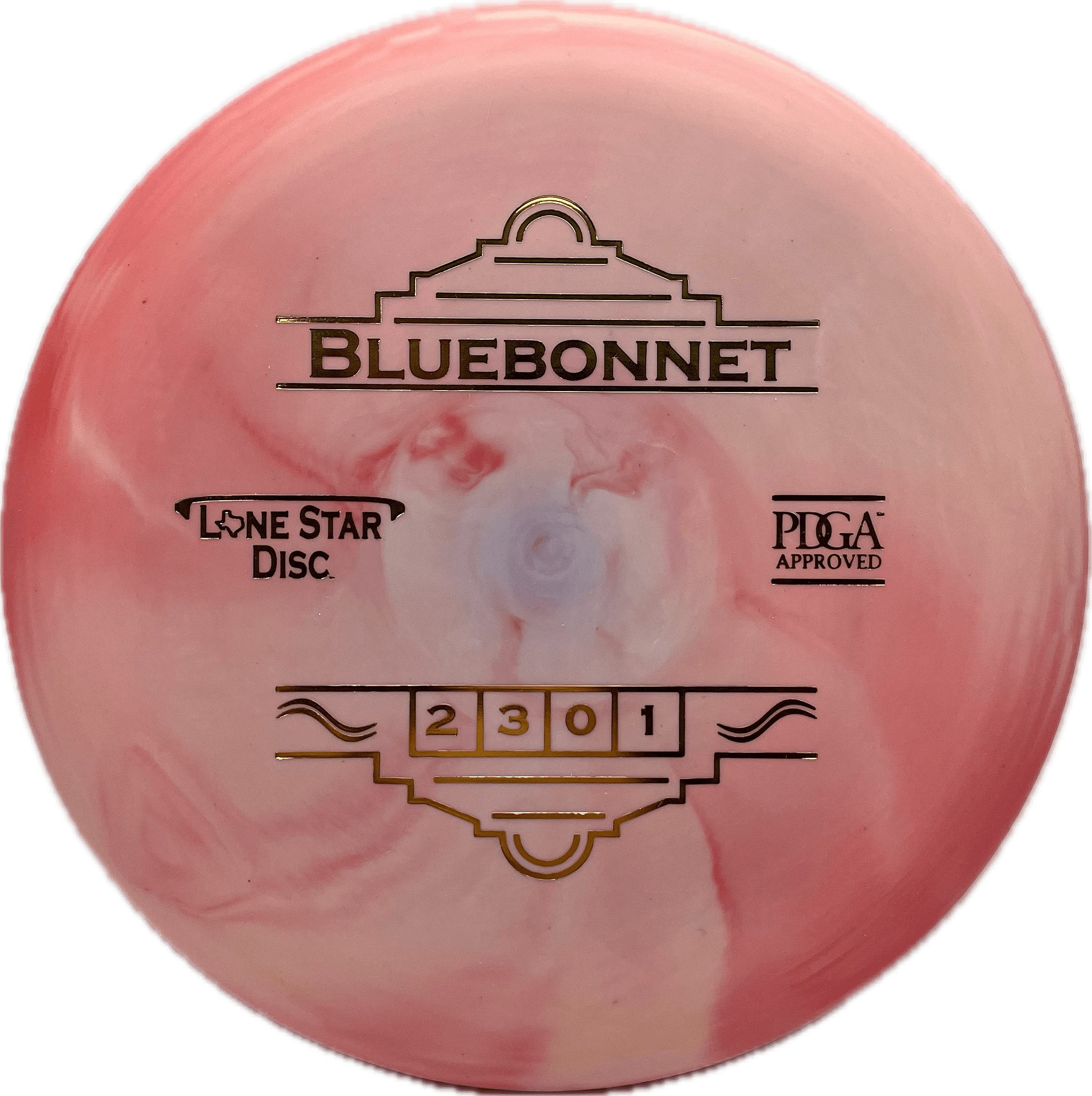 Lone Star Discs Disc Lone Star Bluebonnet, V1, 173, Light Red Swirl, Gold Metallic