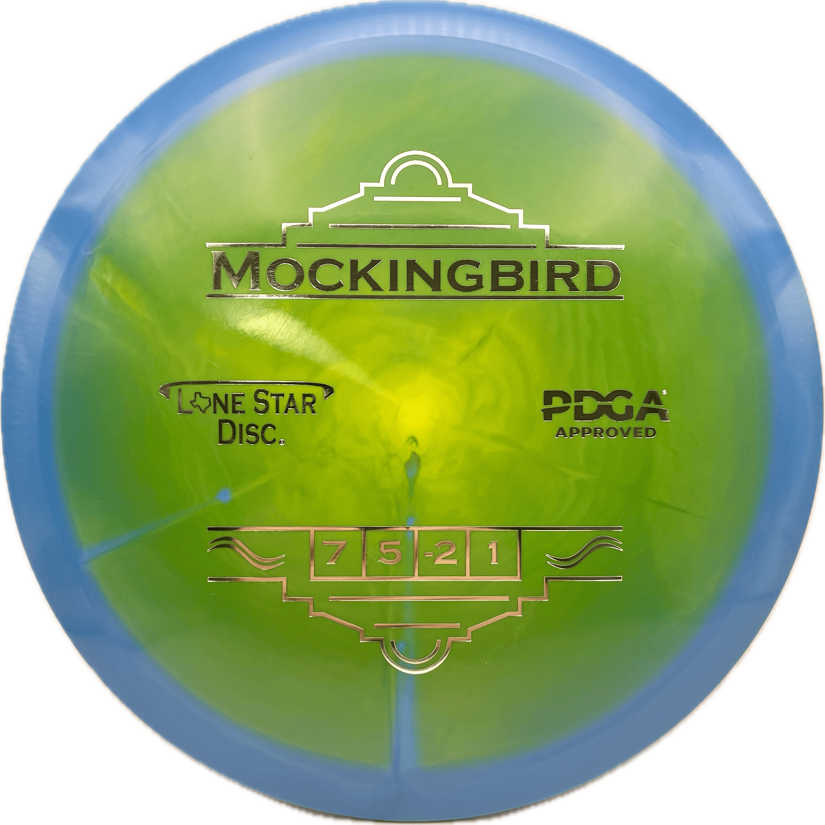Lone Star Discs Disc Lone Star Mockingbird, Alpha, 173, Green-to-Blue Fade, Silver Metallic