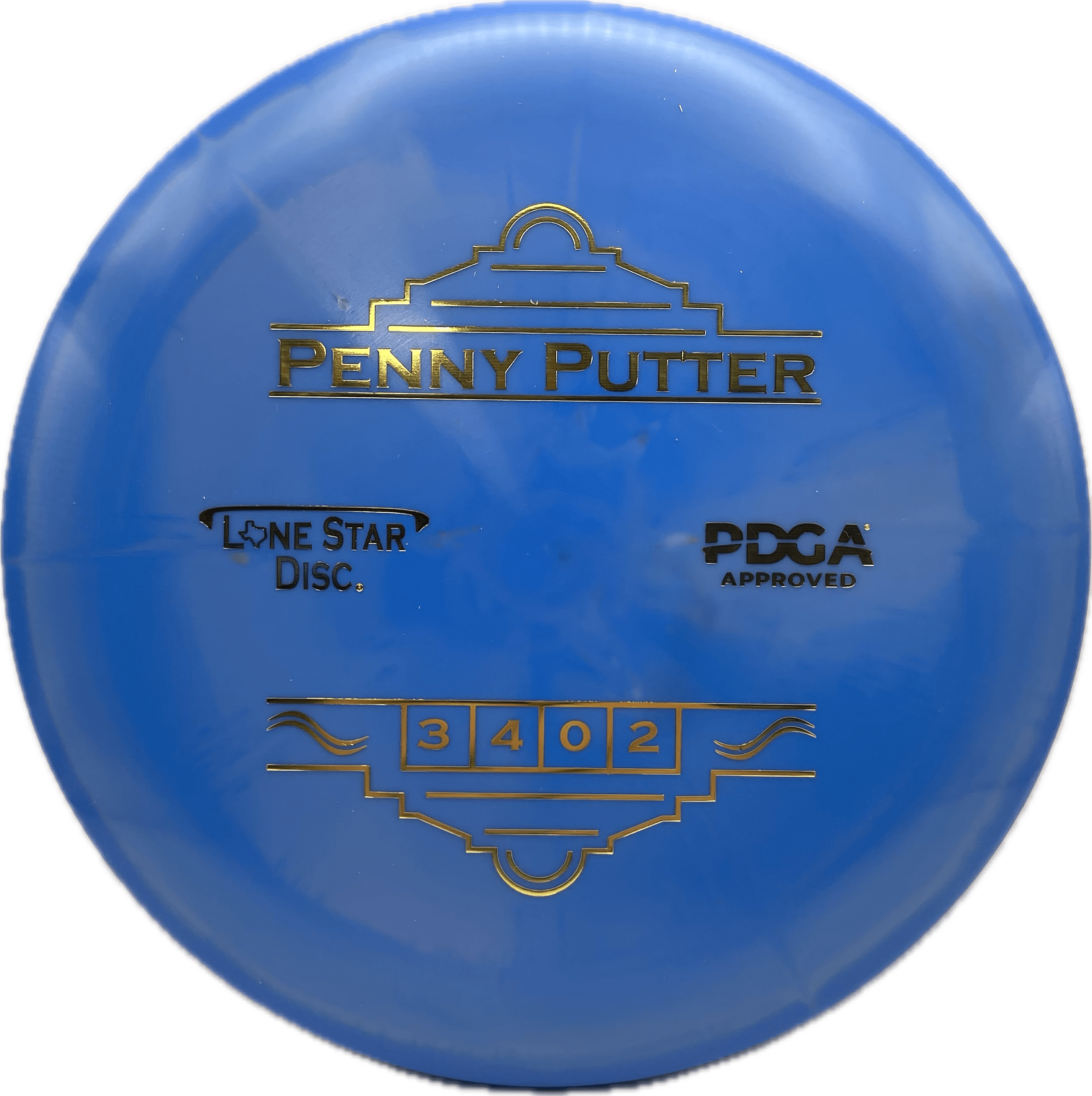 Lone Star Discs Disc Lone Star Penny Putter, Alpha, 174, Blue, Gold Metallic