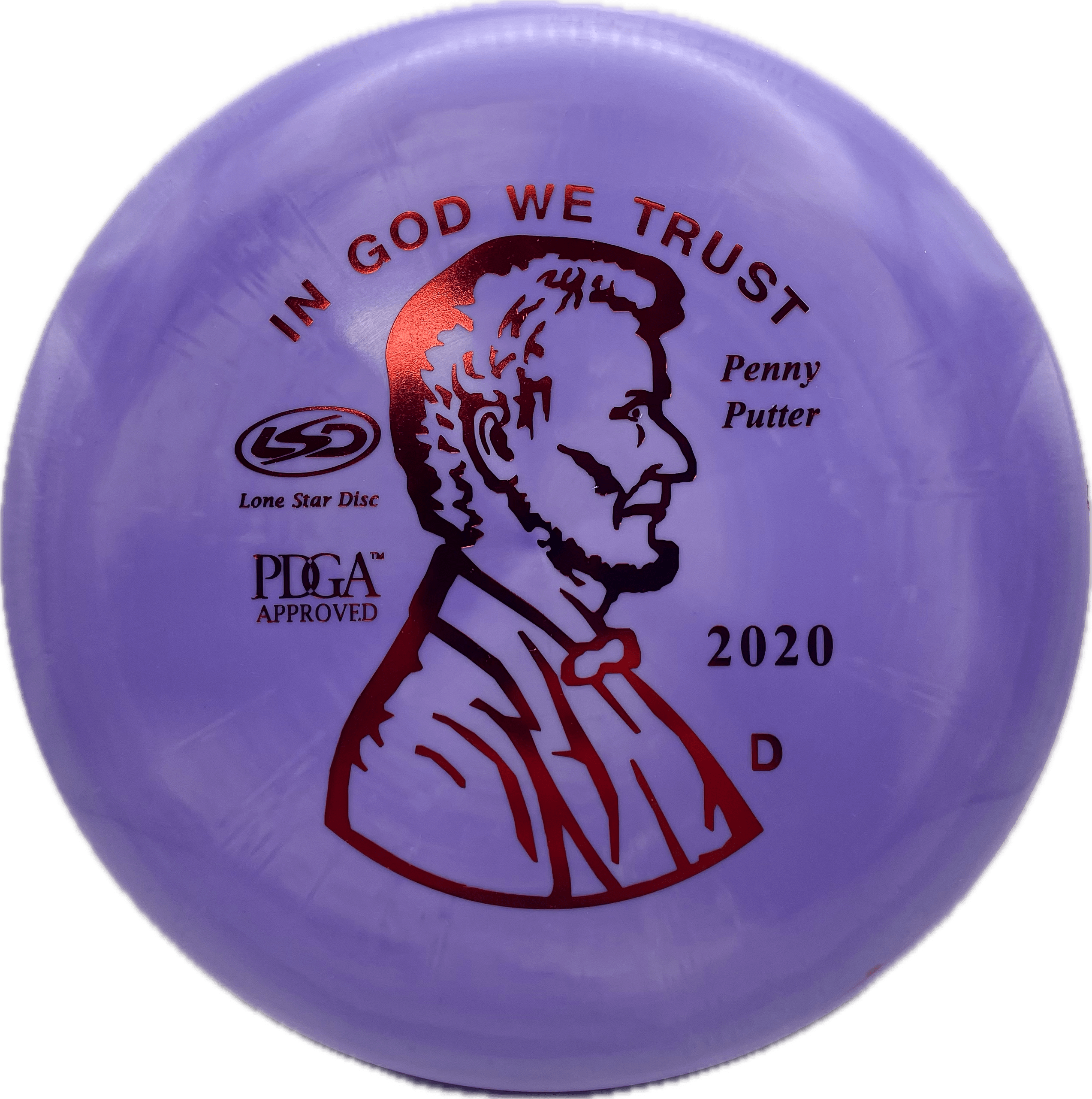 Lone Star Discs Disc Lone Star Penny Putter, Alpha, 174, Purple, Red Metallic