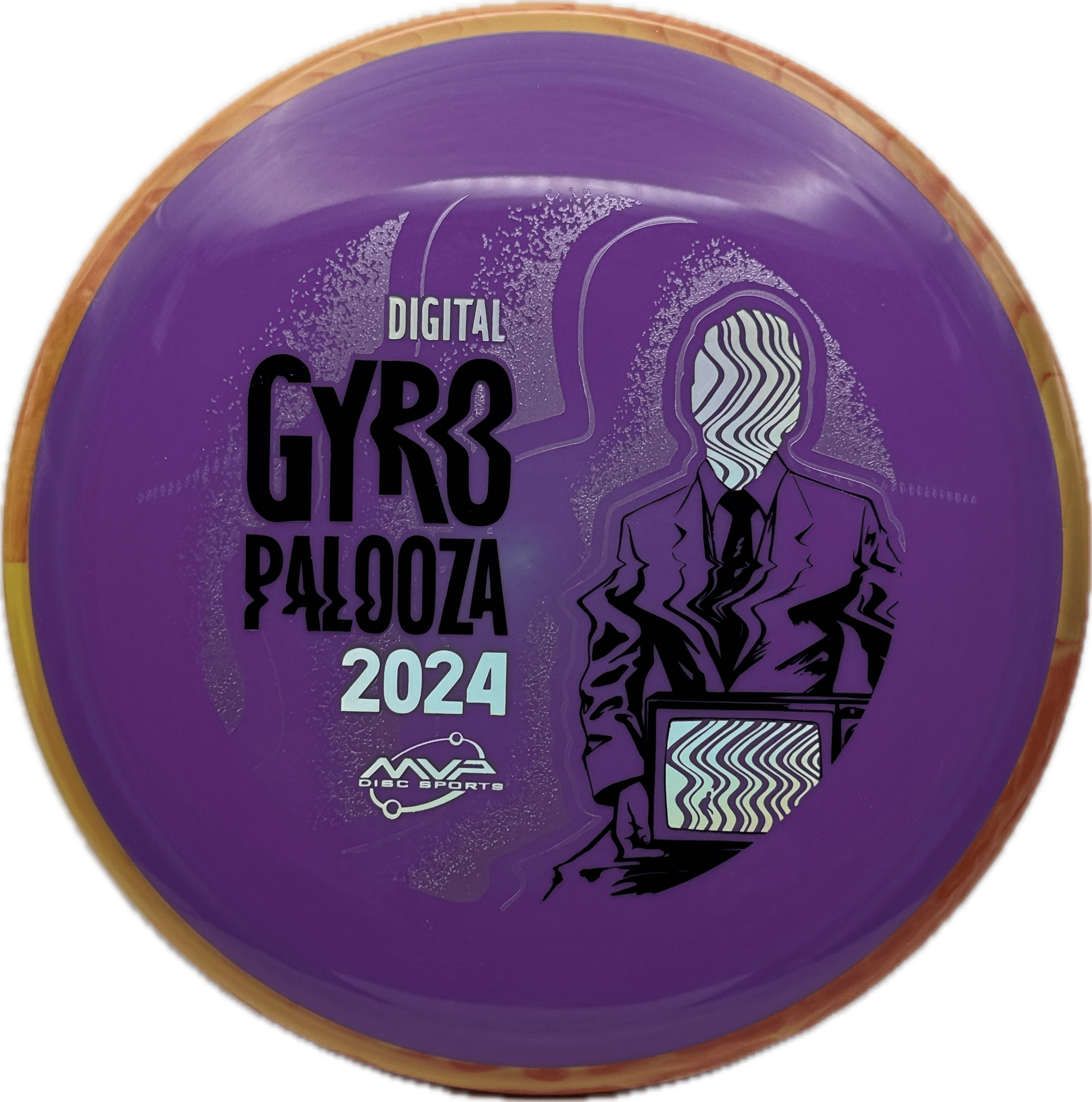 Overthrow Disc Golf Disc Axiom Balance (Prototype), Neutron, 174, Purple, Orange/Red Swirl Rim