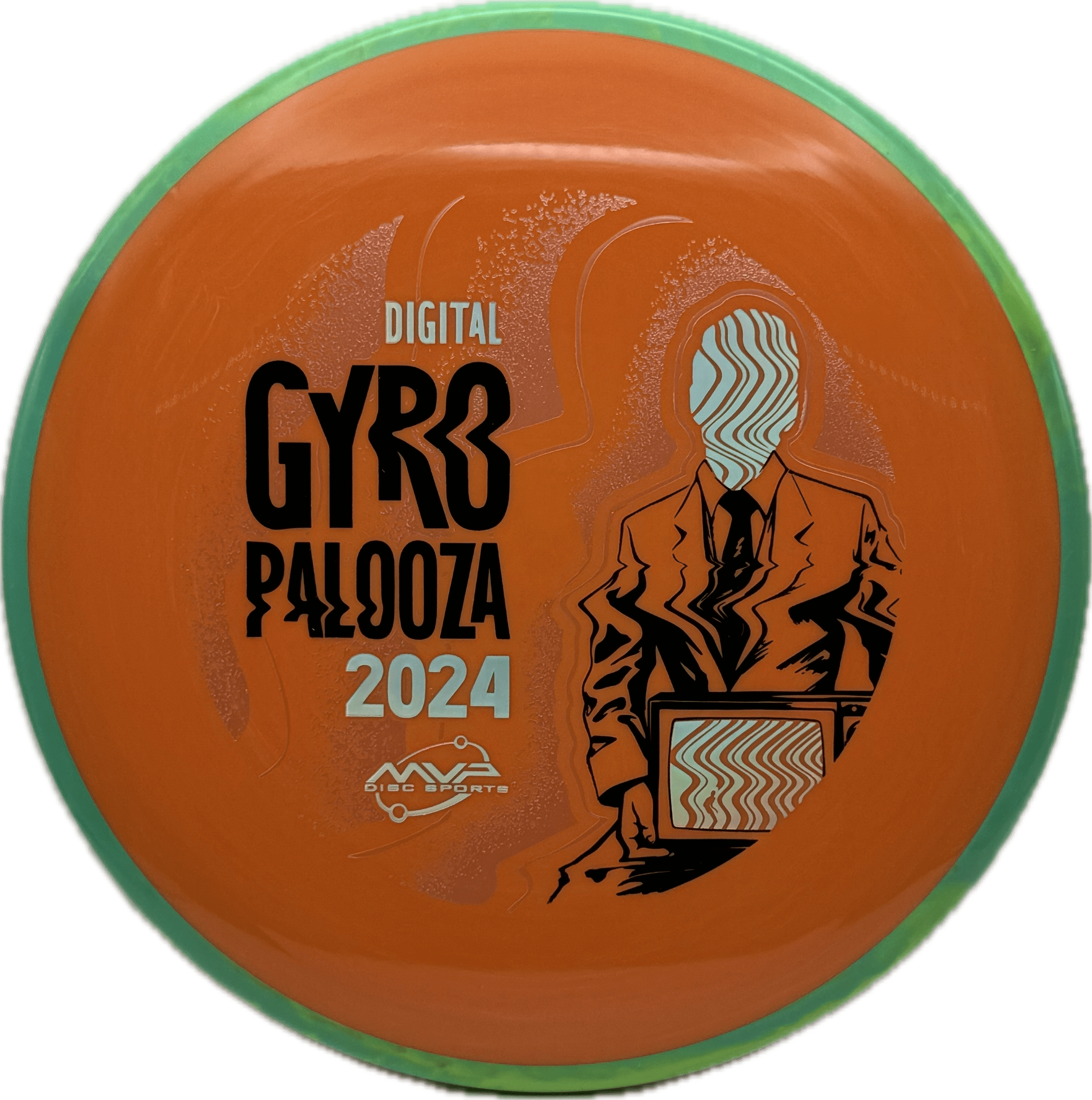 Overthrow Disc Golf Disc Axiom Balance (Prototype), Neutron, 175, Orange, Green Swirl Rim