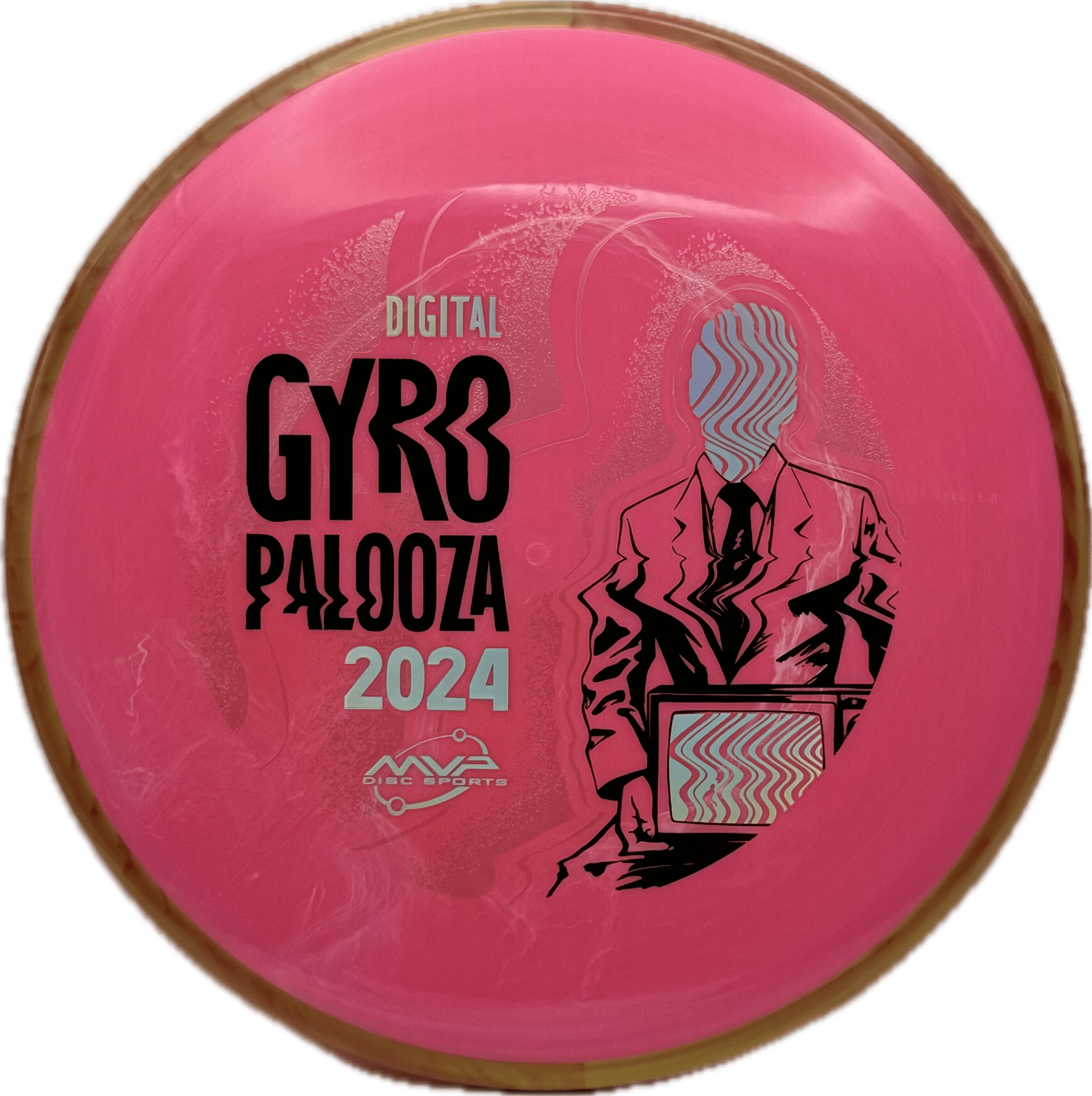 Overthrow Disc Golf Disc Axiom Balance (Prototype), Neutron, 175, Pink, Tan/Orange Swirl Rim