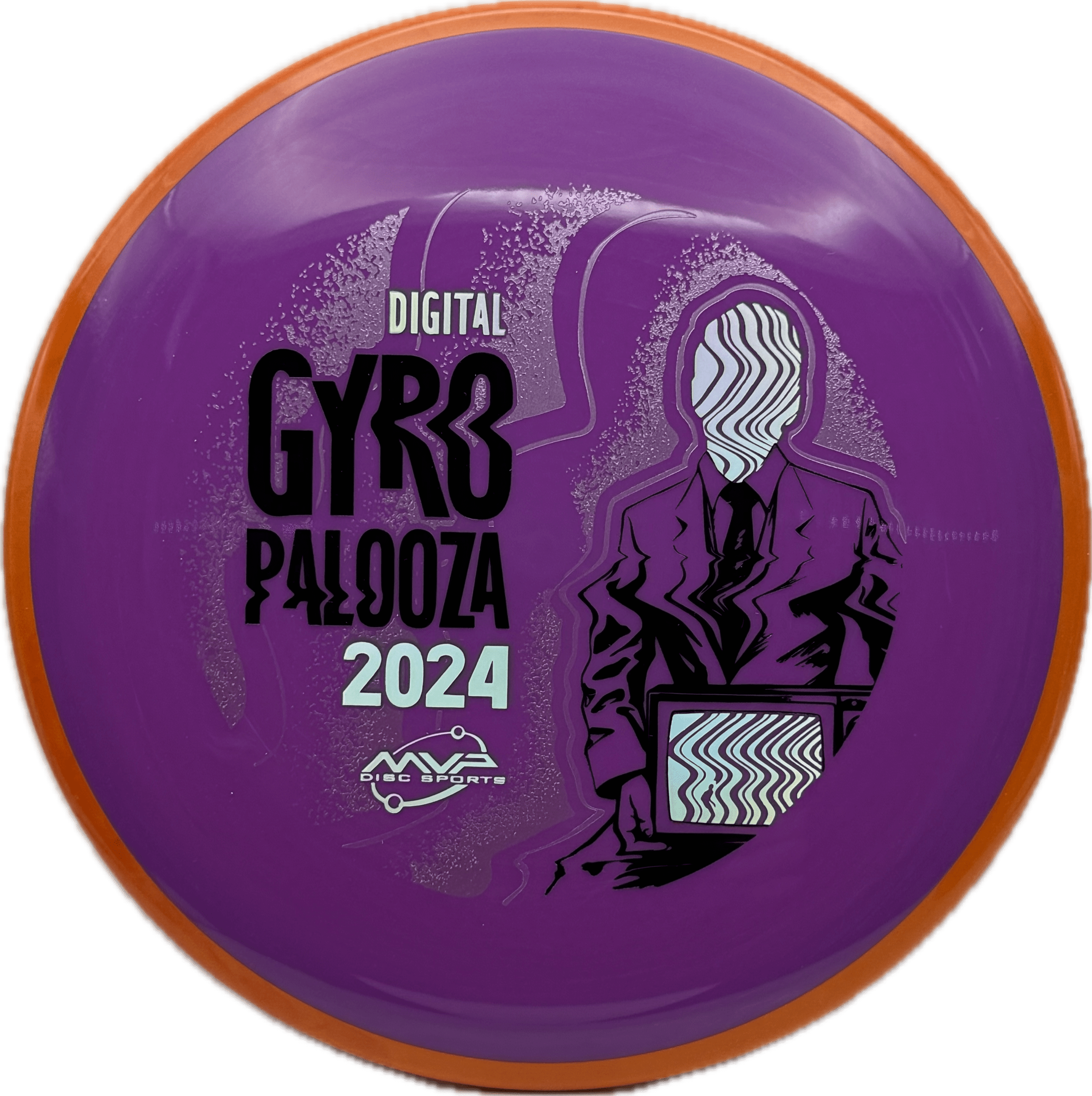 Overthrow Disc Golf Disc Axiom Balance (Prototype), Neutron, 175, Purple, Orange Swirl Rim