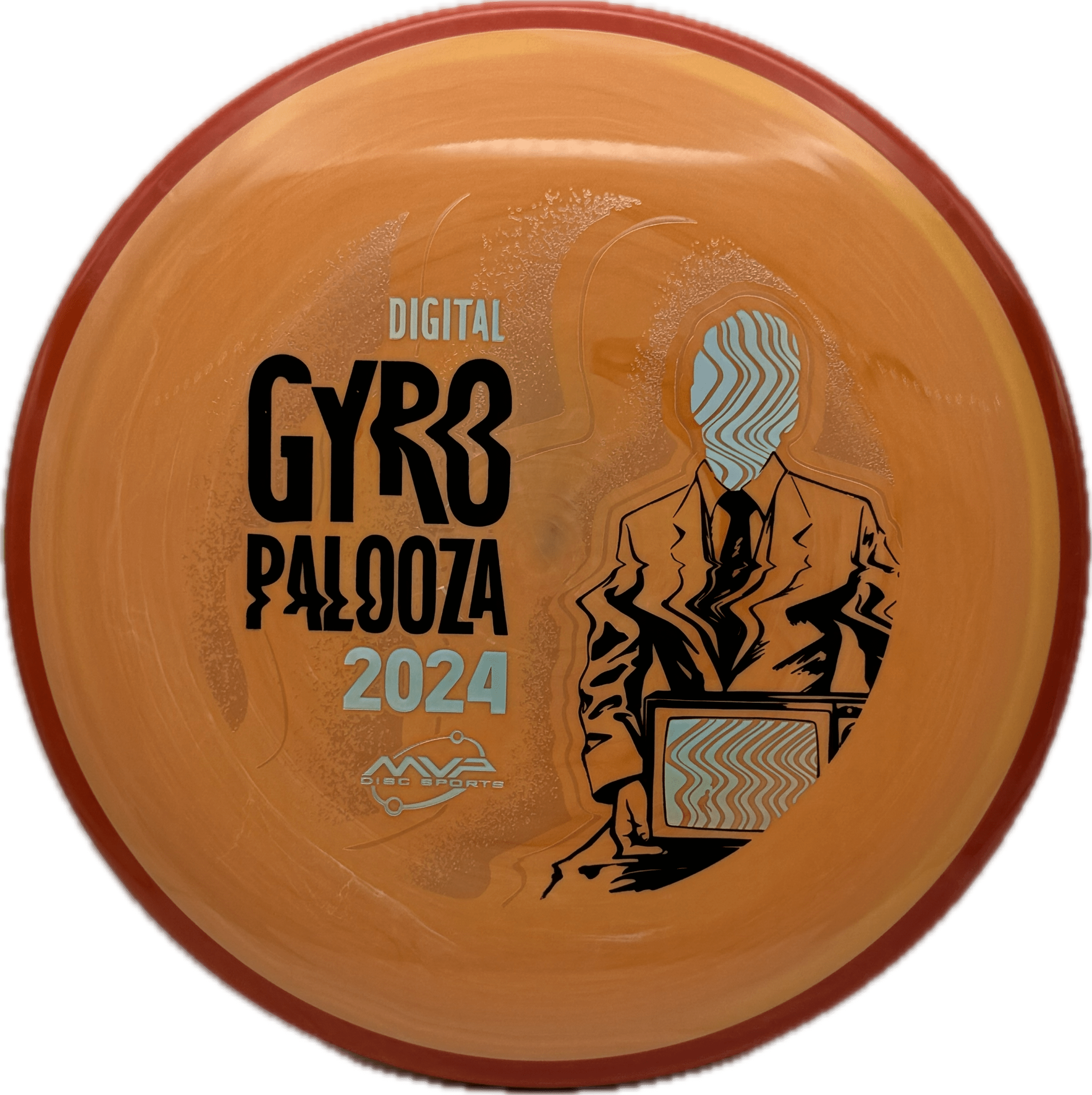 Overthrow Disc Golf Disc Axiom Balance (Prototype), Neutron, 176, Salmon Swirl, Reddish-Orange Swirl Rim