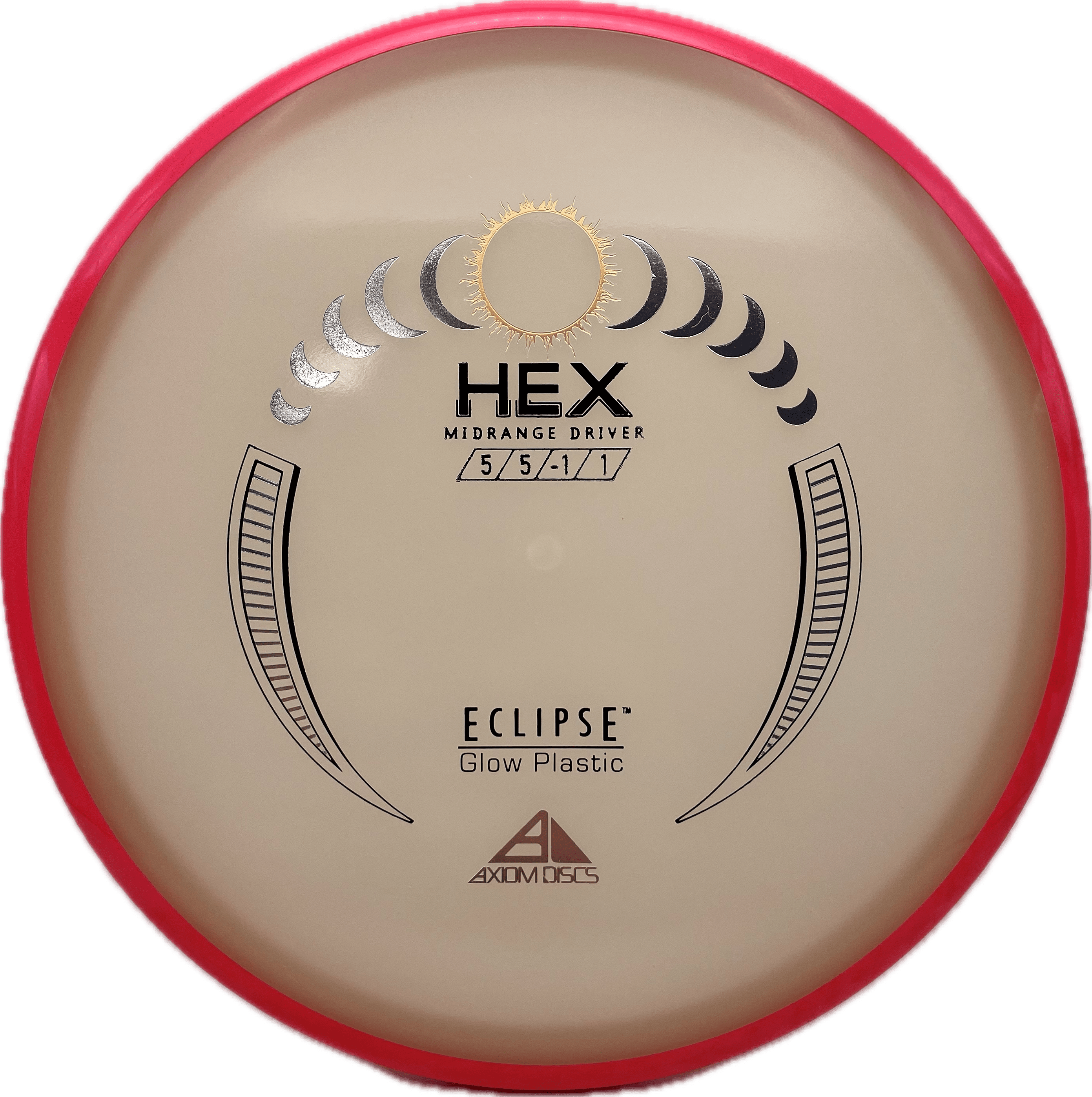 Overthrow Disc Golf Disc Axiom Hex, Eclipse, 177, Clear, Hot Pink