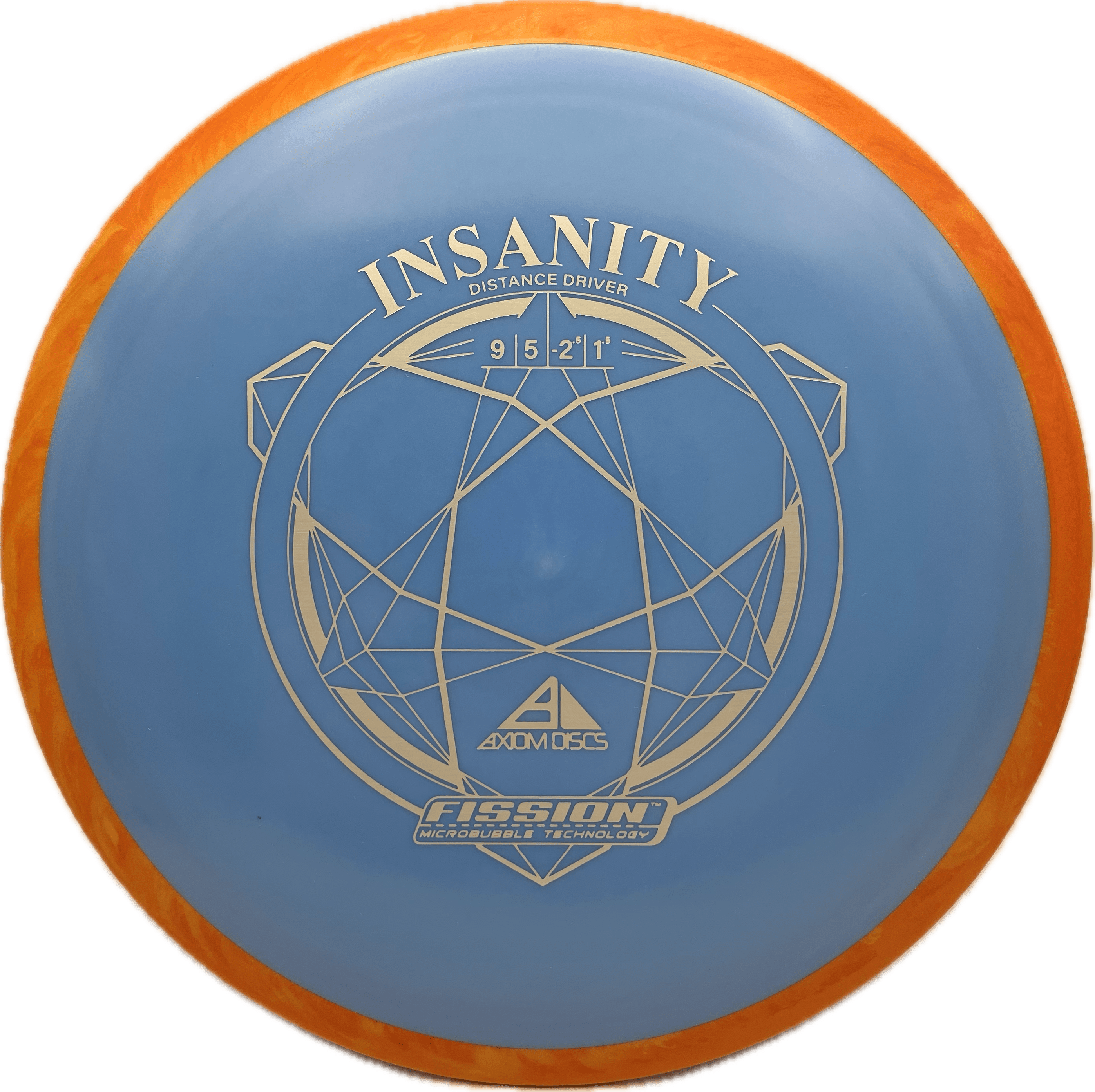 Overthrow Disc Golf Disc Axiom Insanity, Fission, 168, Blue, Red Rim