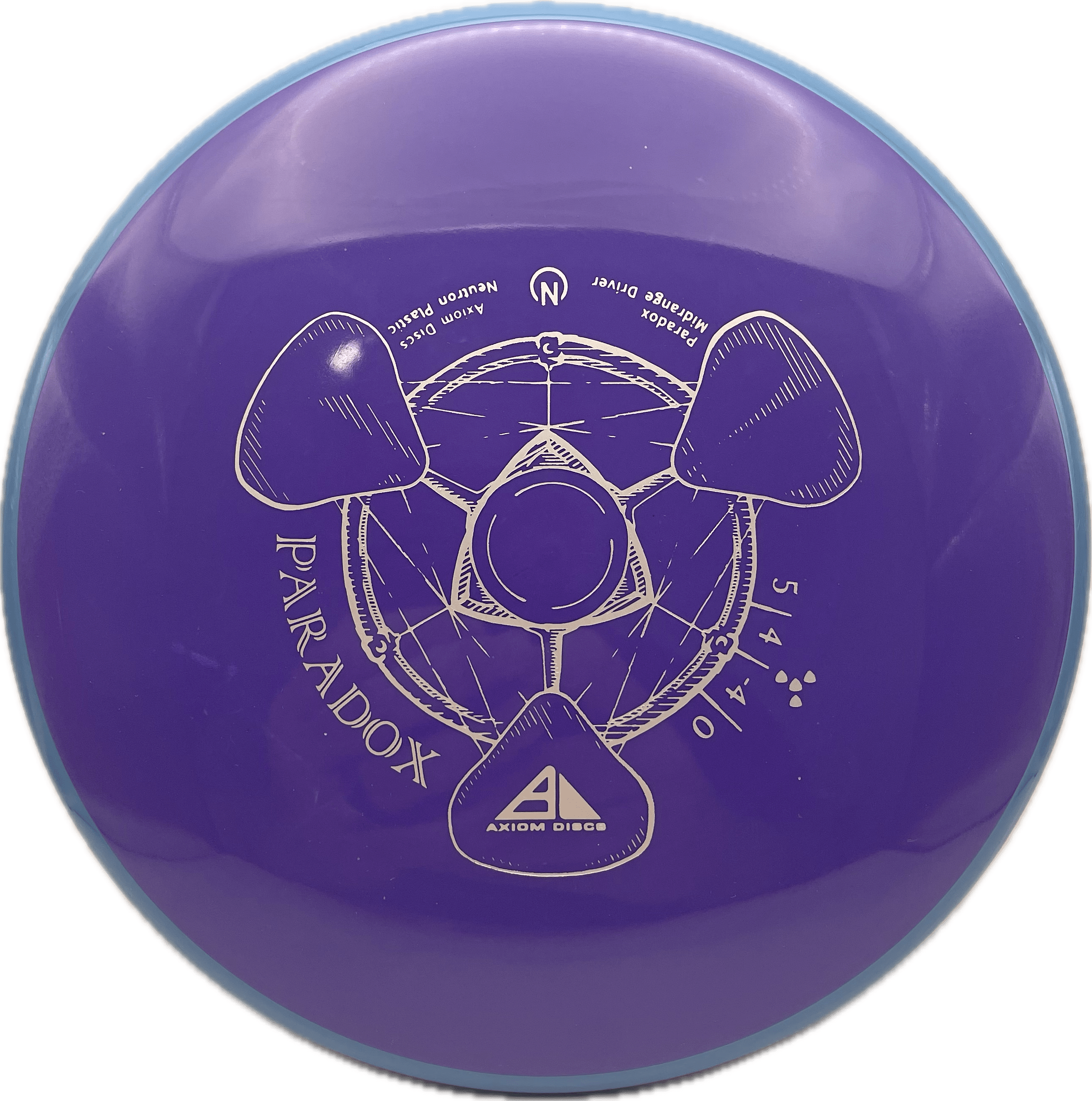 Overthrow Disc Golf Disc Axiom Paradox, Neutron, 178, Purple, Blue Rim
