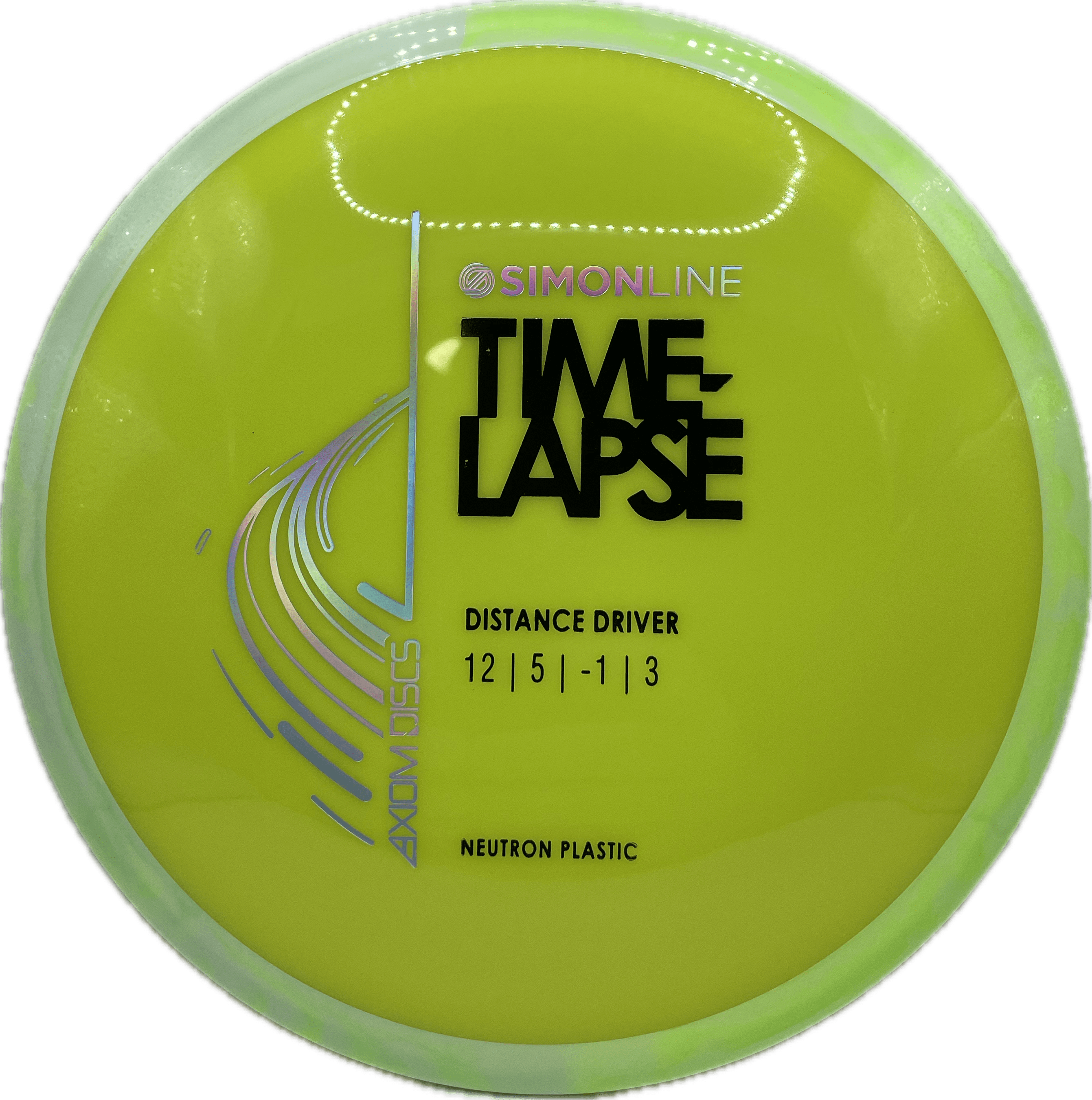 Overthrow Disc Golf Disc Axiom Simon Line Time-Lapse, Neutron, 170-175, Yellow, Stock