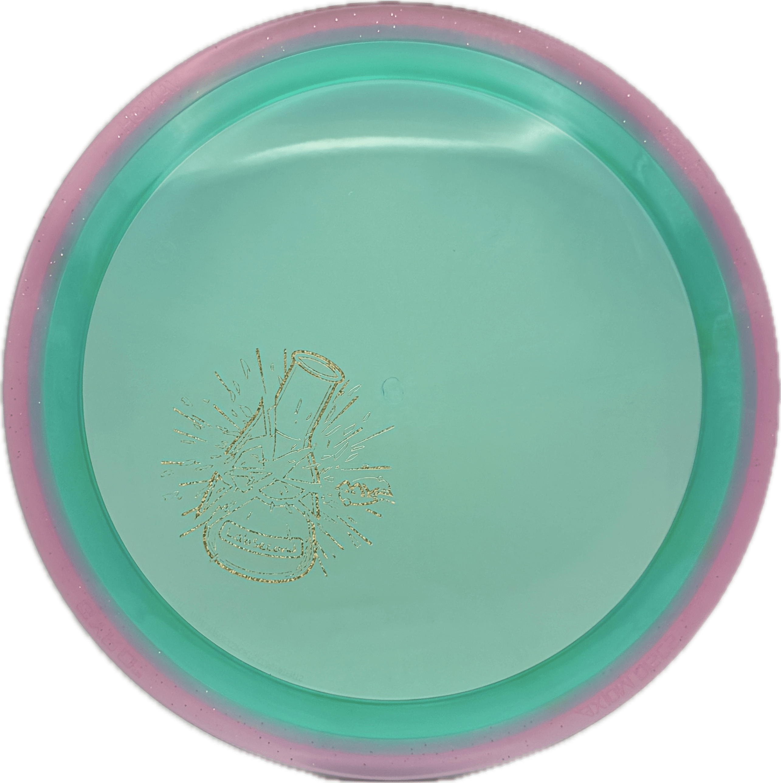 Overthrow Disc Golf Disc Axiom Vanish, Prism Proton Soft, 159, Aquamarine, Dark Pink Rim, Lab Second