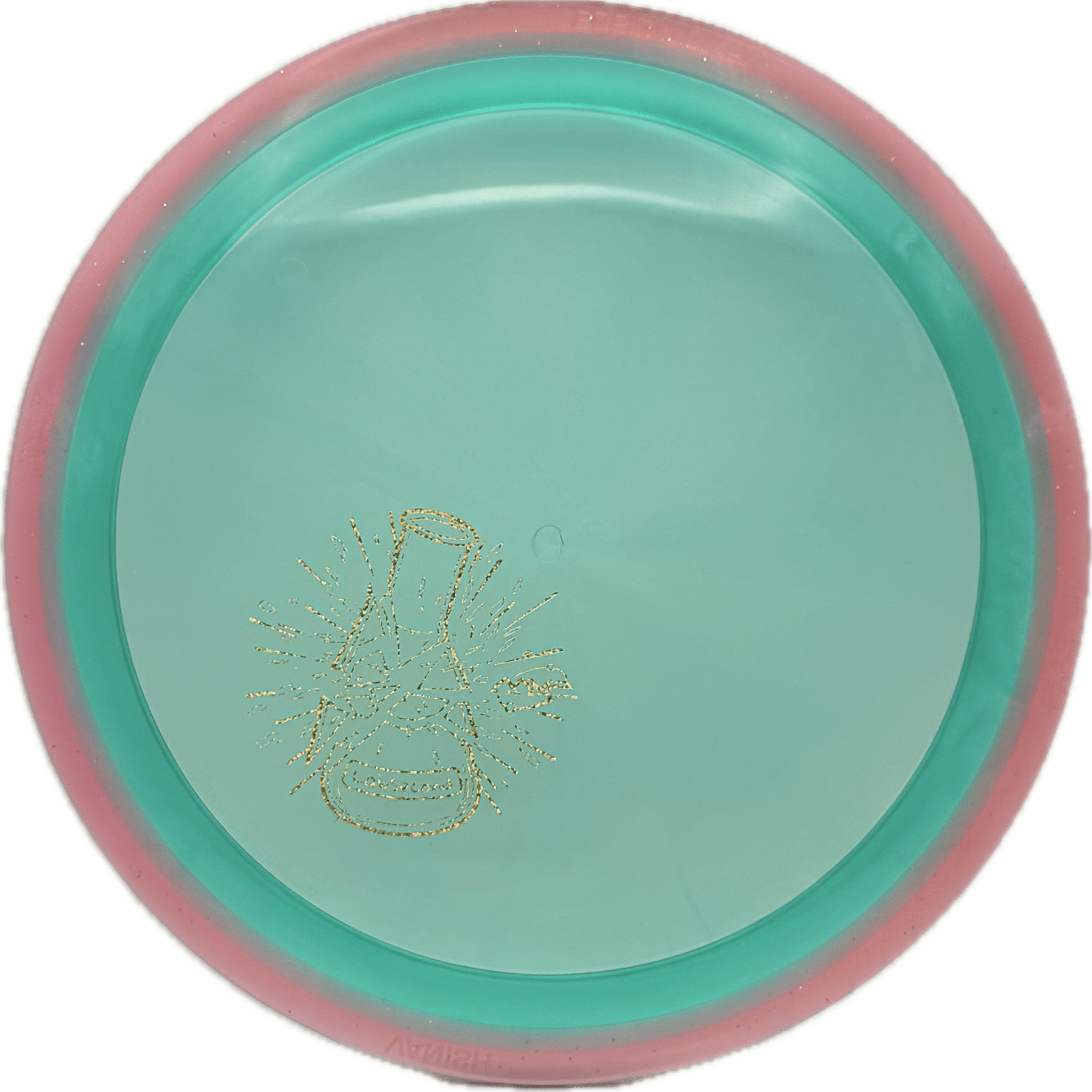 Overthrow Disc Golf Disc Axiom Vanish, Prism Proton Soft, 159, mAqua Blue, Pink Rim, Lab Second