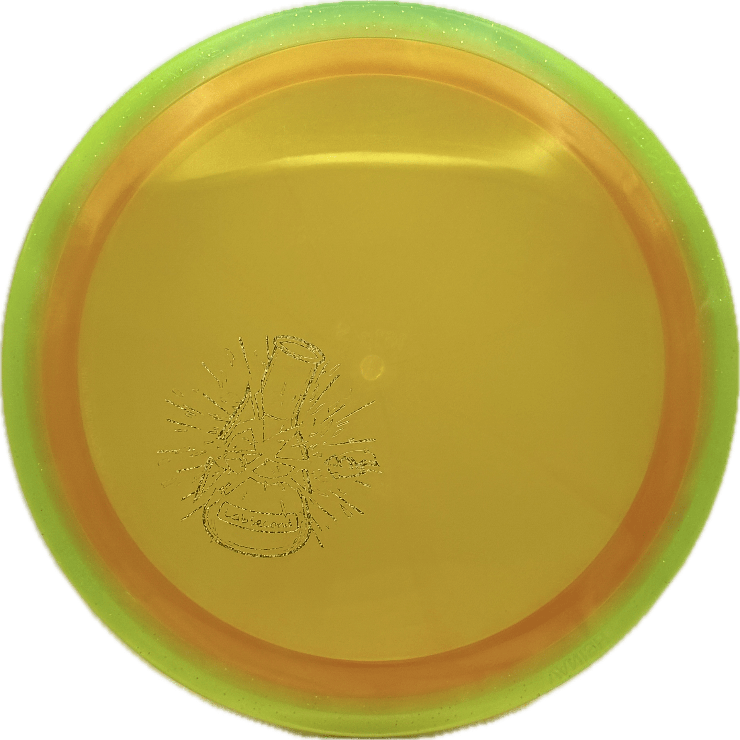 Overthrow Disc Golf Disc Axiom Vanish, Prism Proton Soft, 161, Honey Yellow, Green Rim