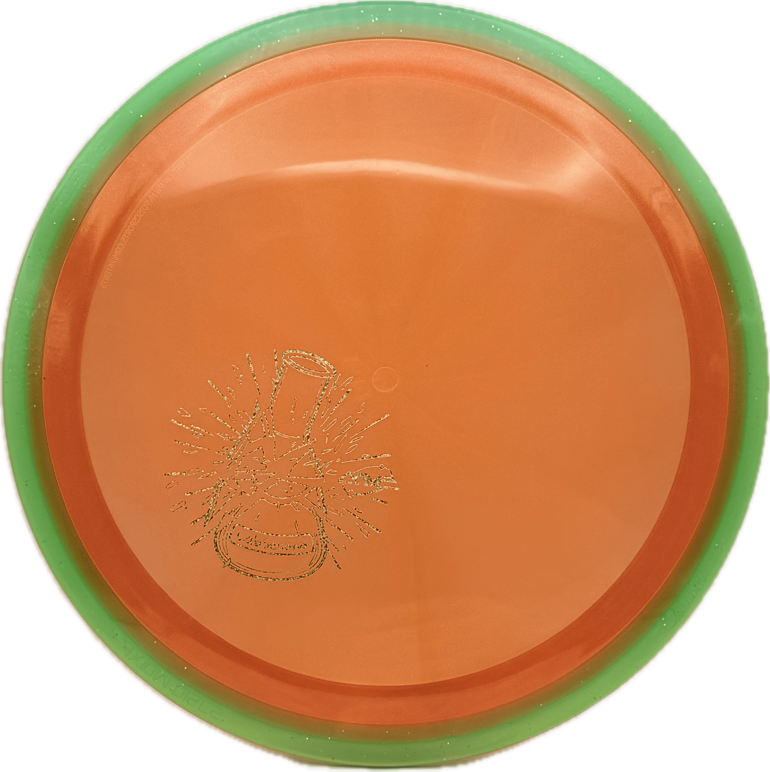 Overthrow Disc Golf Disc Axiom Vanish, Prism Proton Soft, 161, Orange, Emerald Green Rim, Lab Second
