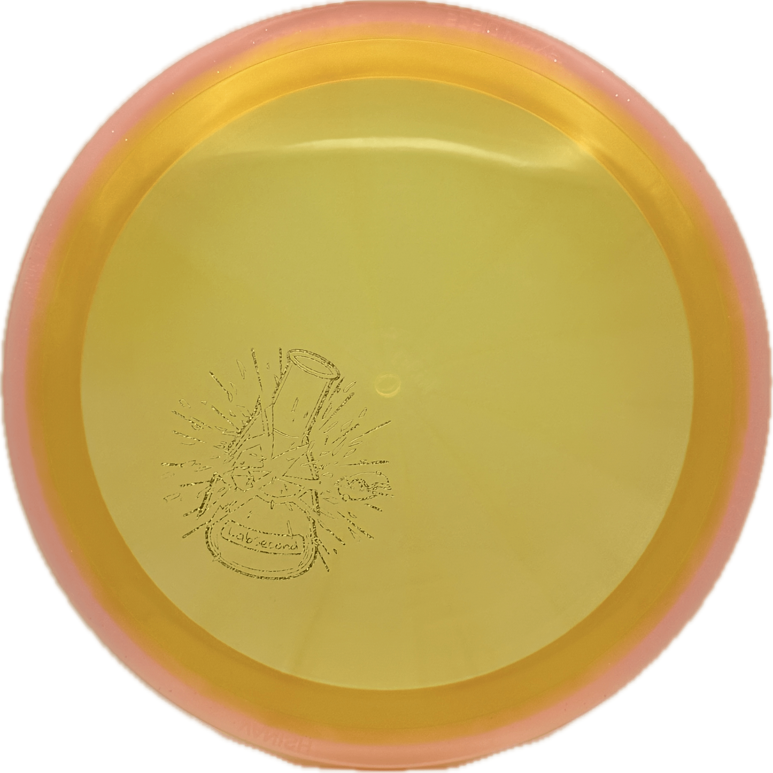 Overthrow Disc Golf Disc Axiom Vanish, Prism Proton Soft, 163, Honey Yellow, Pink Rim, Lab Second