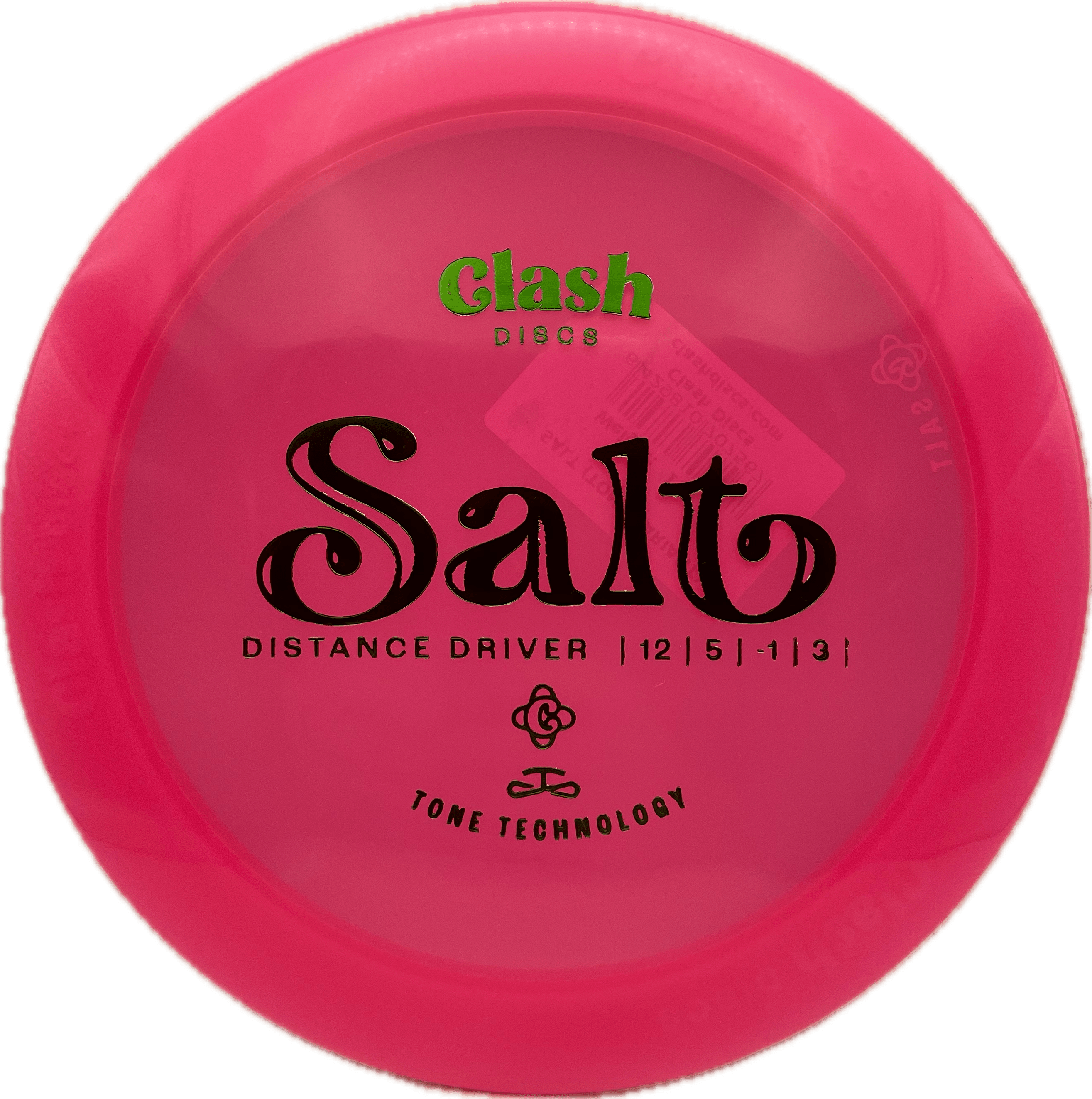 Overthrow Disc Golf Disc Clash Salt, TONE, 171-172, Pink, Green Metallic
