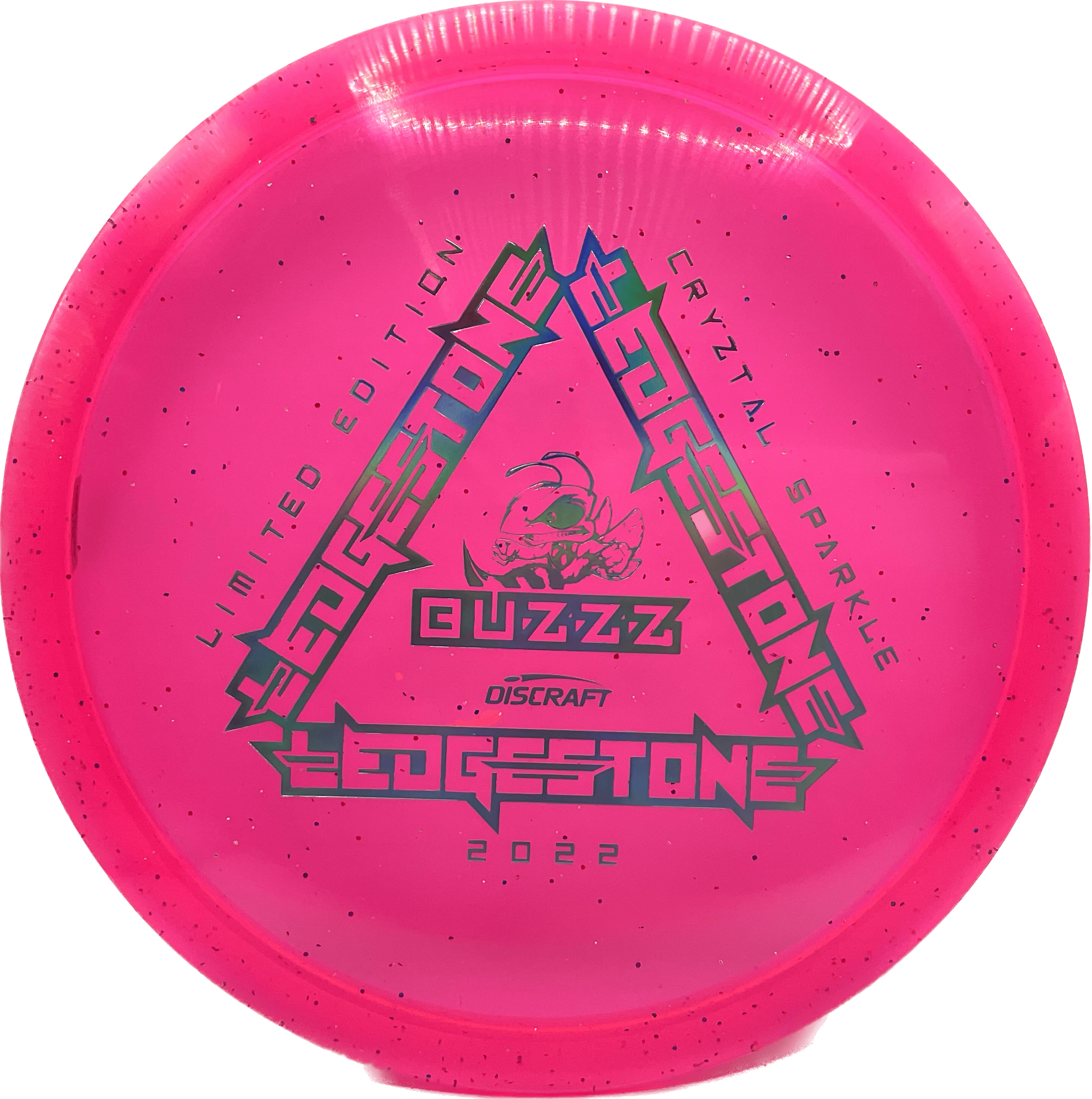 Overthrow Disc Golf Disc CryZtal Sparkle - 177+ - Hot Pink - Blue Holo