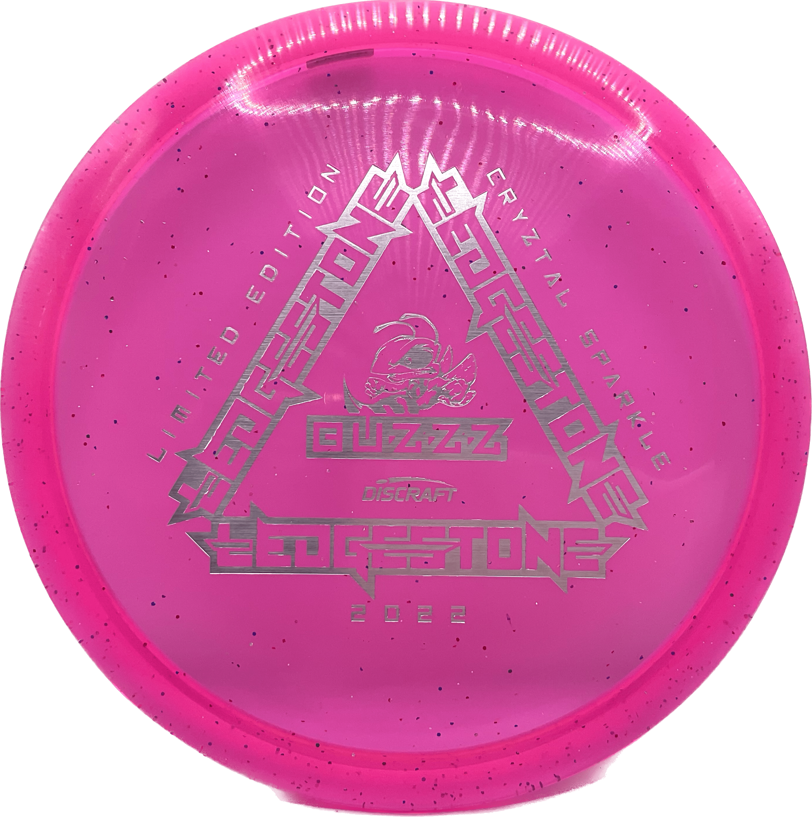 Overthrow Disc Golf Disc CryZtal Sparkle - 177+ - Pink - Brushed Silver