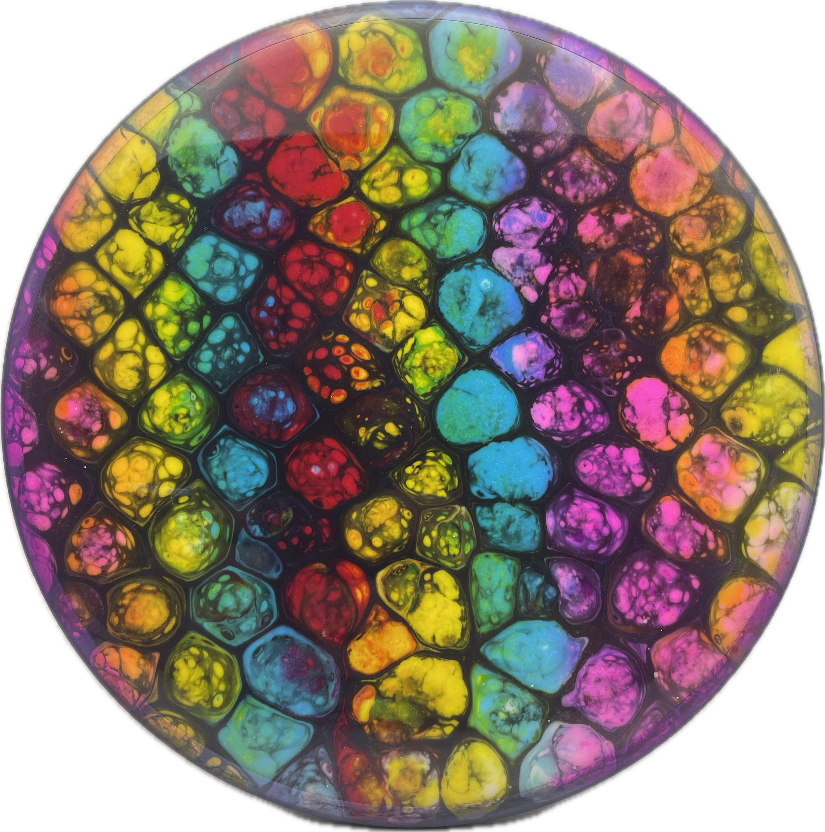 Overthrow Disc Golf Disc Custom Dyed Axiom Hex, Neutron, 178, Cell Dye