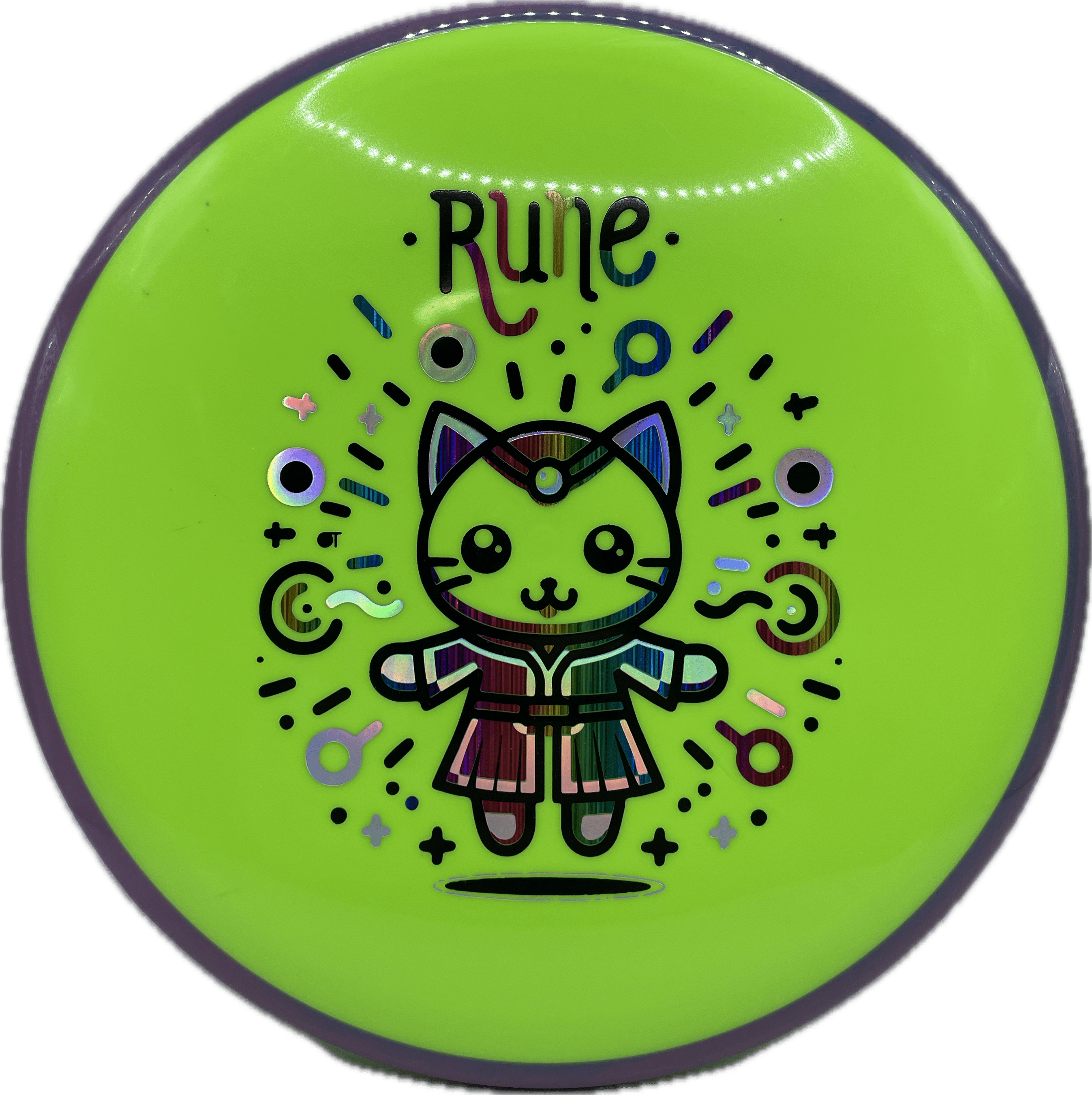 Overthrow Disc Golf Disc Neutron - 176-179 - Dayglow Custom OT Axiom Neutron Hex "Rune" Stamp