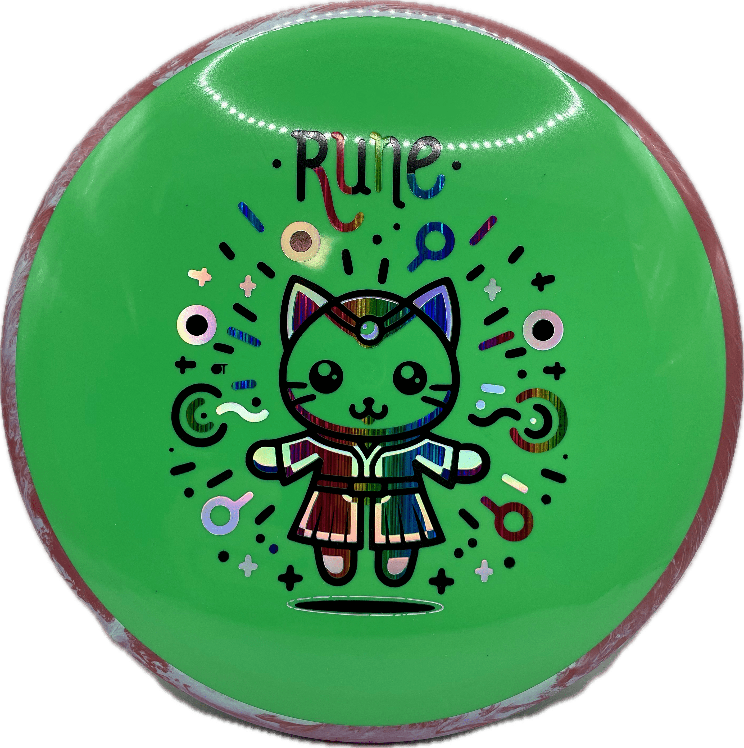 Overthrow Disc Golf Disc Neutron - 176-179 - Green Custom OT Axiom Neutron Hex "Rune" Stamp