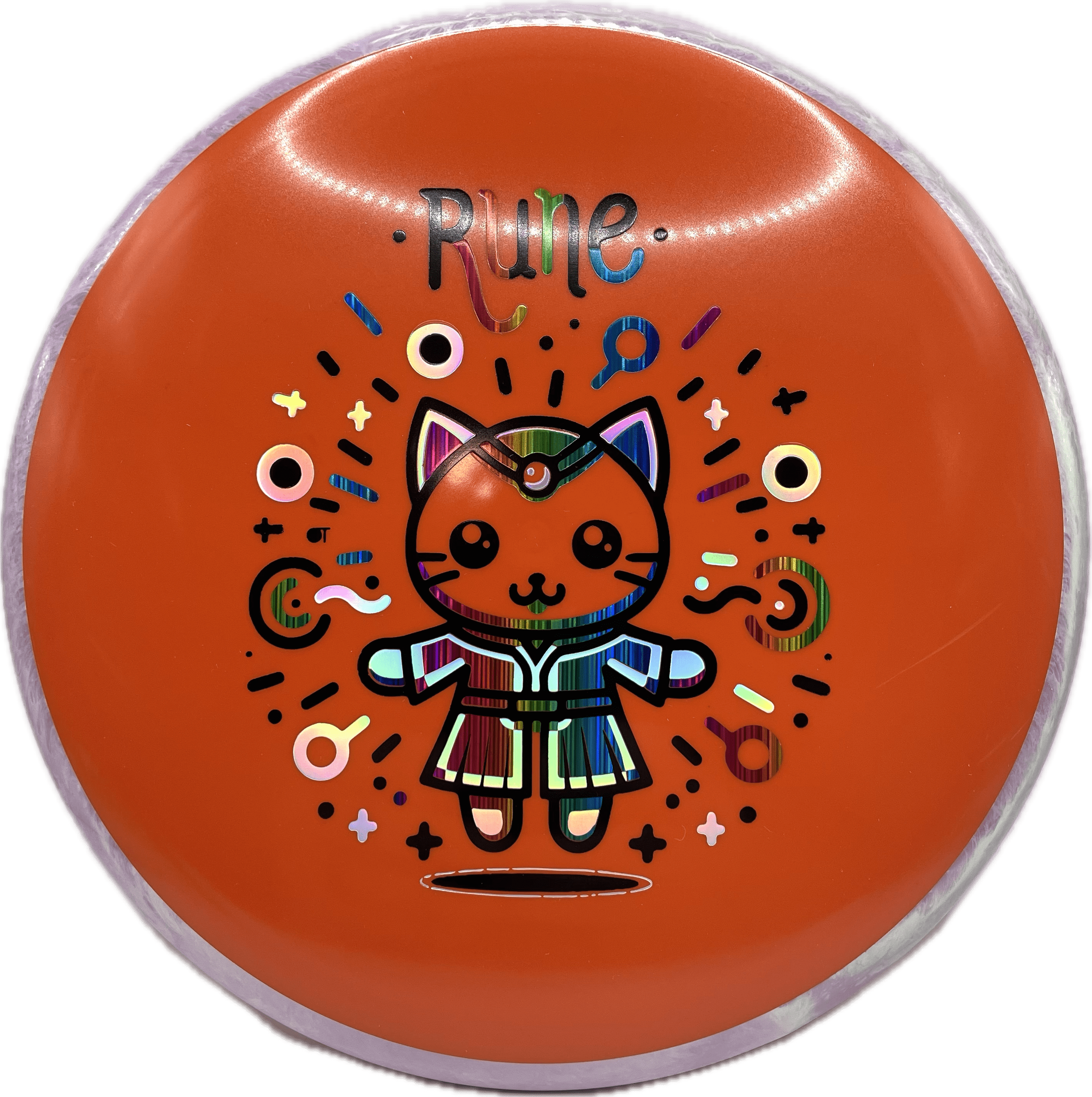 Overthrow Disc Golf Disc Neutron - 176-179 - Orange Custom OT Axiom Neutron Hex "Rune" Stamp