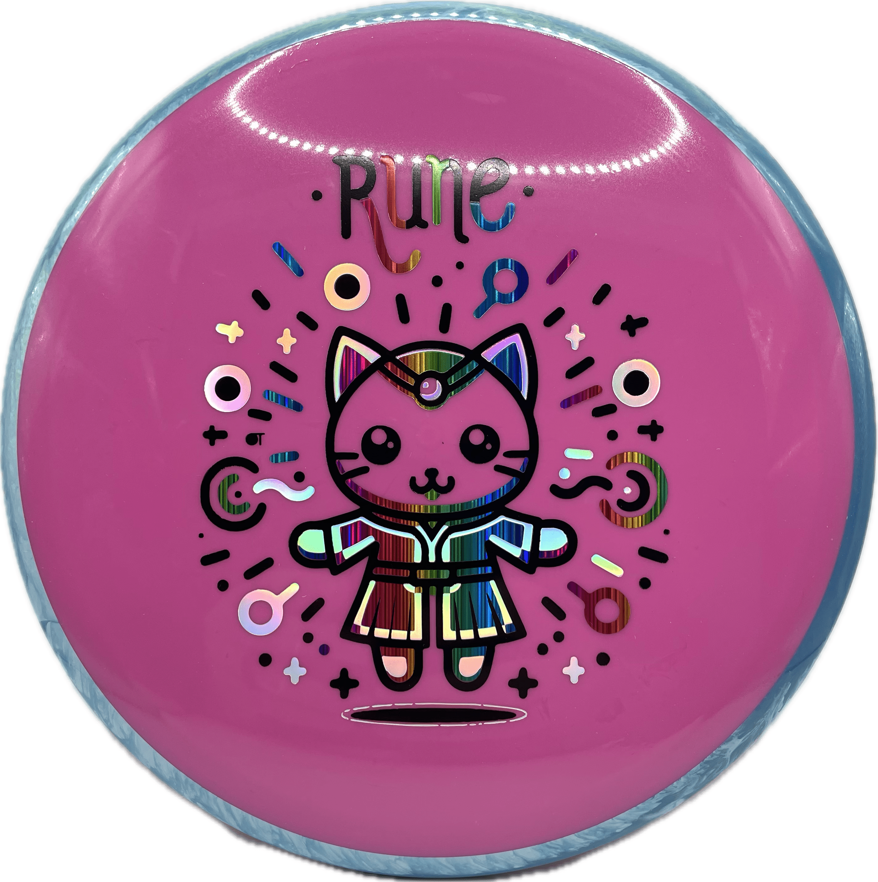 Overthrow Disc Golf Disc Neutron - 176-179 - Pink Custom OT Axiom Neutron Hex "Rune" Stamp