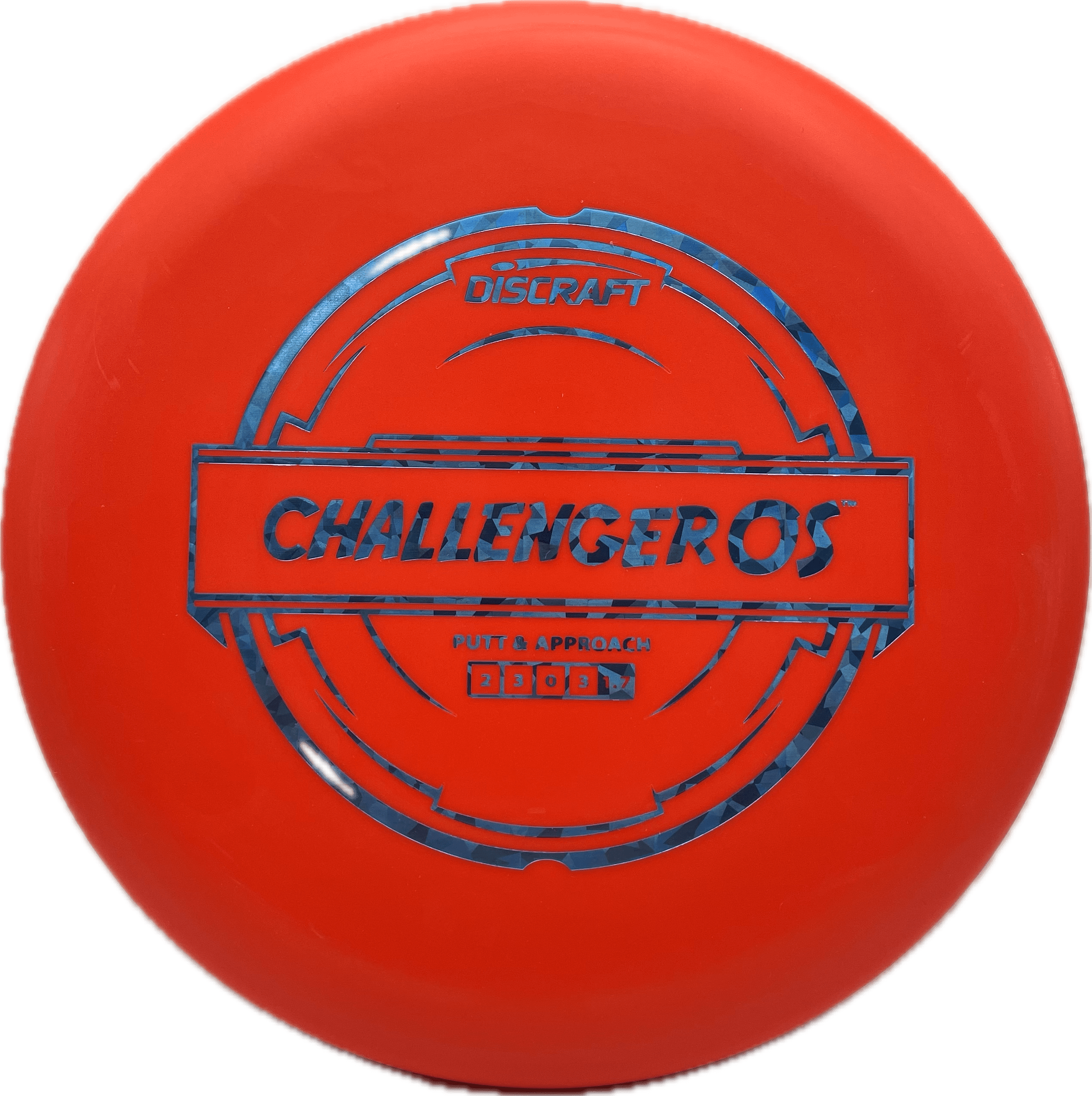 Overthrow Disc Golf Disc Discraft Challenger OS, Putter Line, 173-174, Red, Blue Shatter