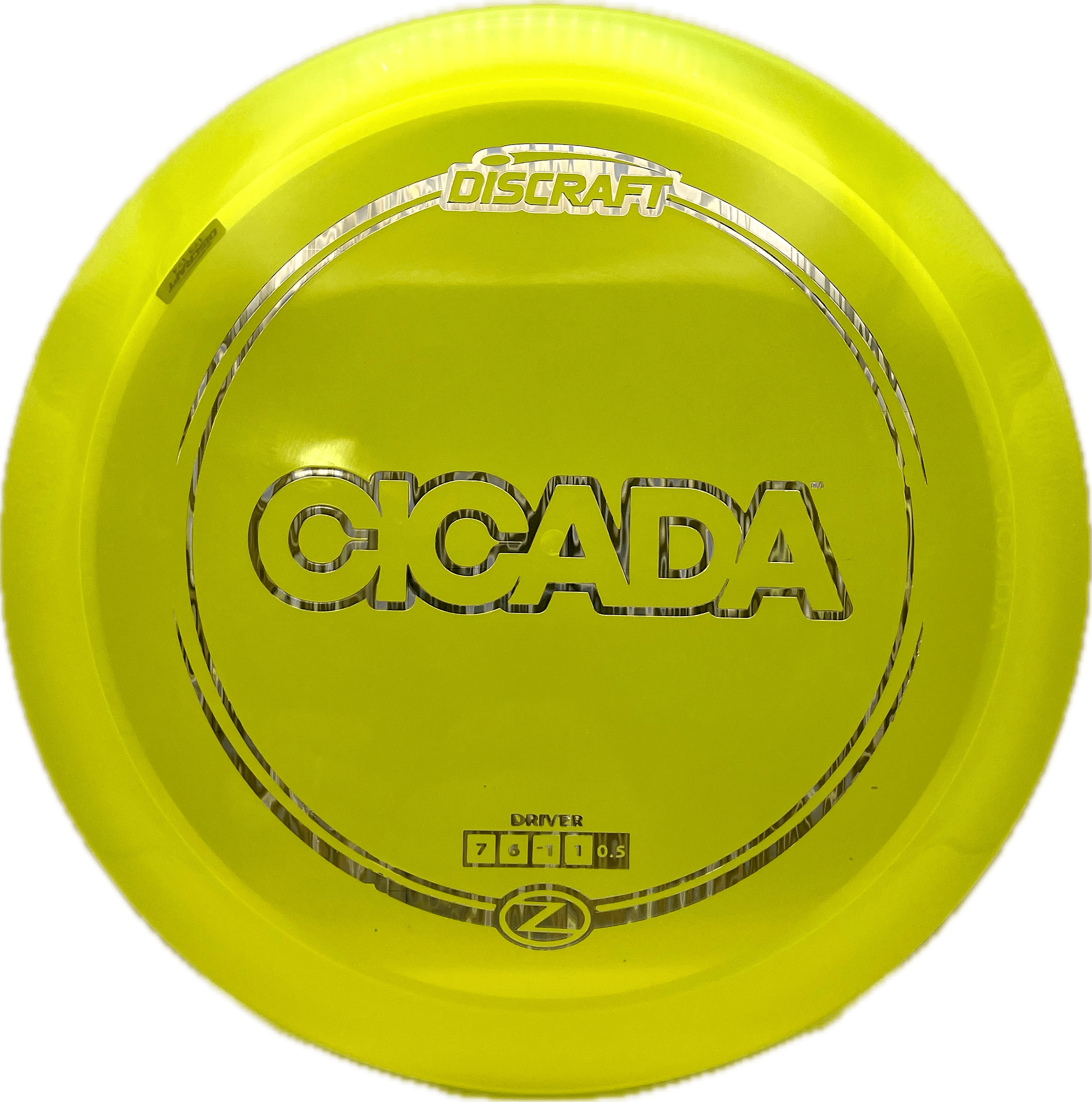 Overthrow Disc Golf Disc Discraft Cicada, Z, 173-174, Dayglow Green, Silver Waterfall