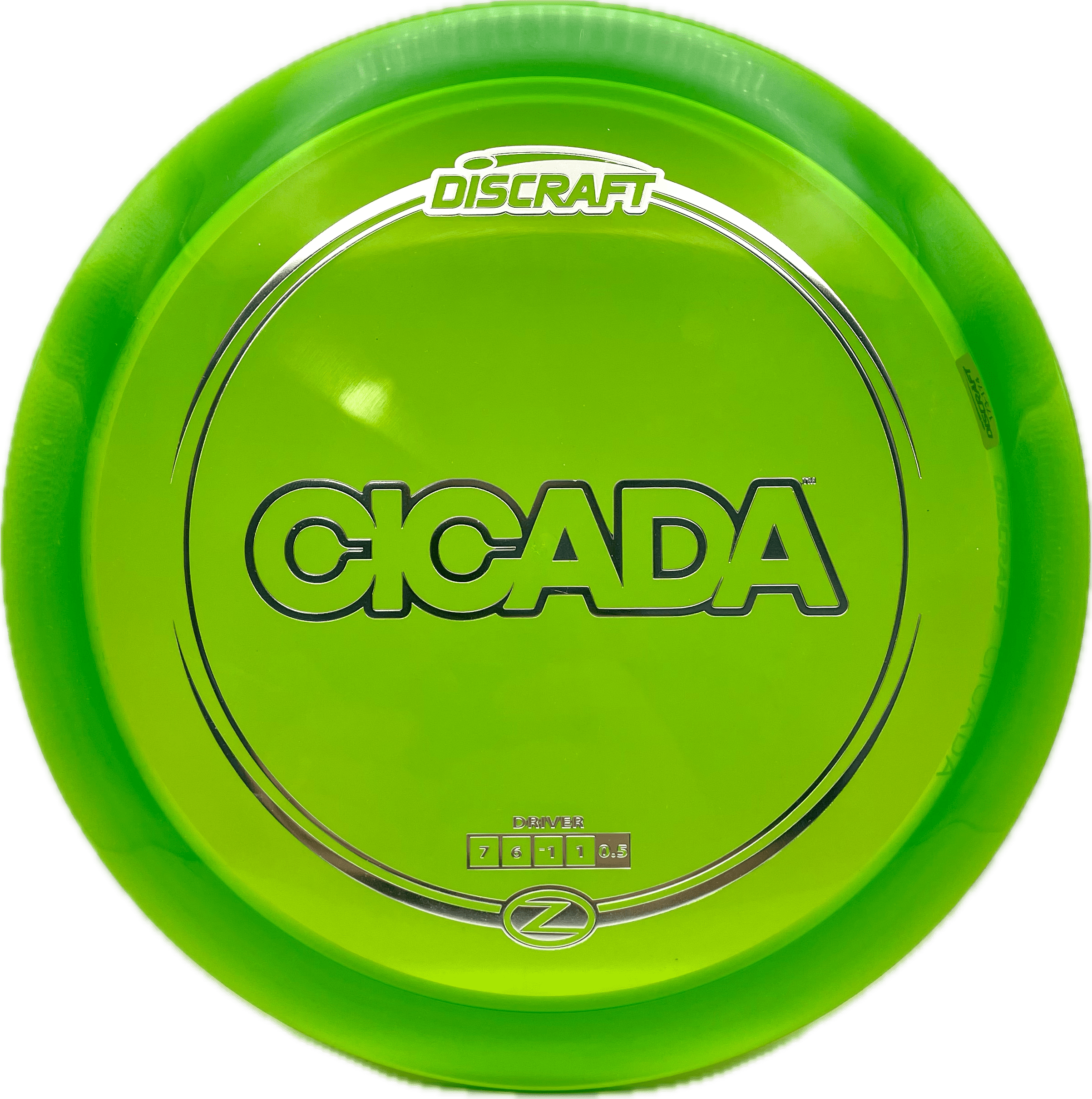 Overthrow Disc Golf Disc Discraft Cicada, Z, 173-174, Green, Silver Metallic